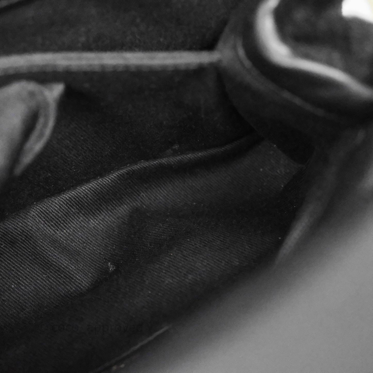 Chanel Small Coco Handle Shearling Black Gold Hardware