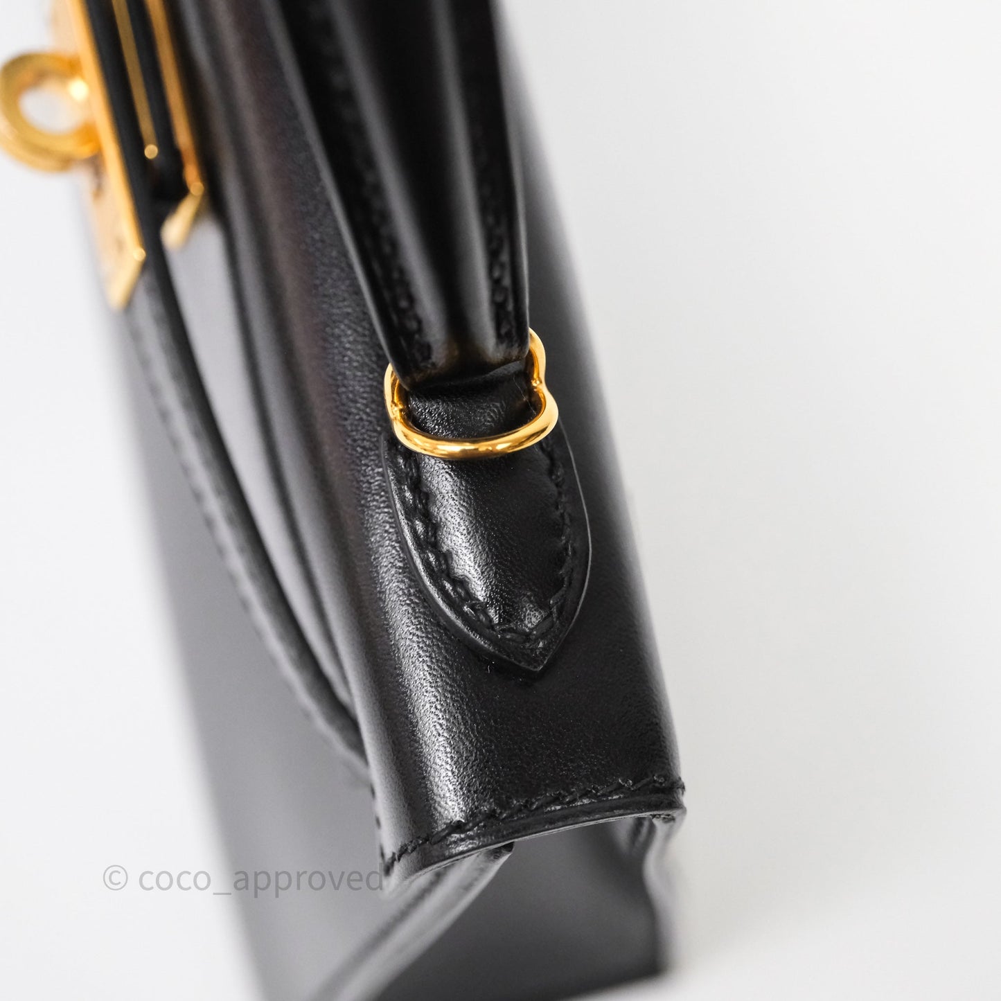 Hermès Mini Kelly II Black Noir 89 Box Leather Gold Hardware