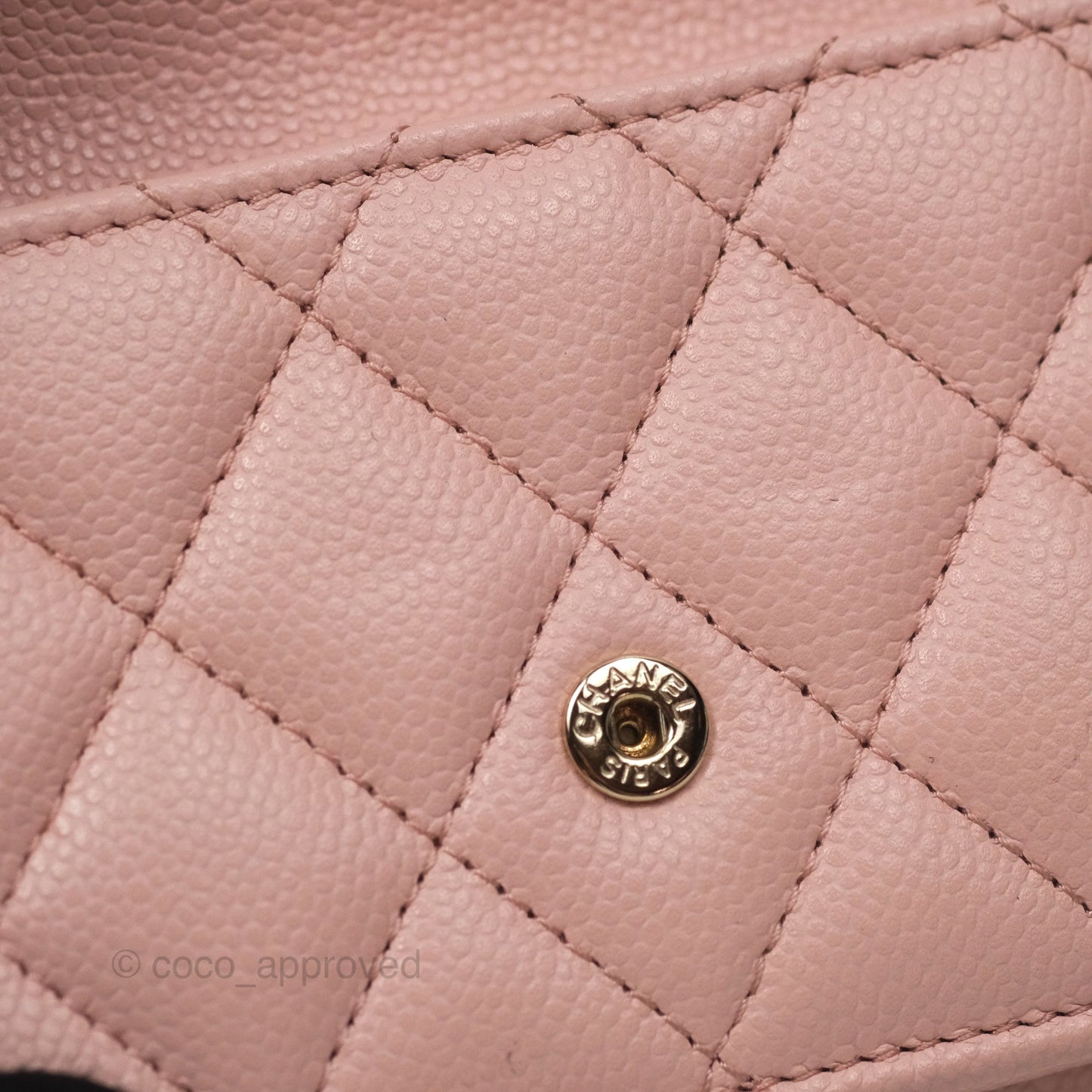 Chanel Quilted Small Classic Flap Trifold Wallet Pink Caviar Gold Hardware
