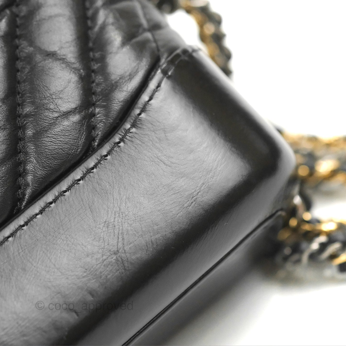 Chanel Calfskin Chevron Small Gabrielle Hobo Black Mixed Hardware