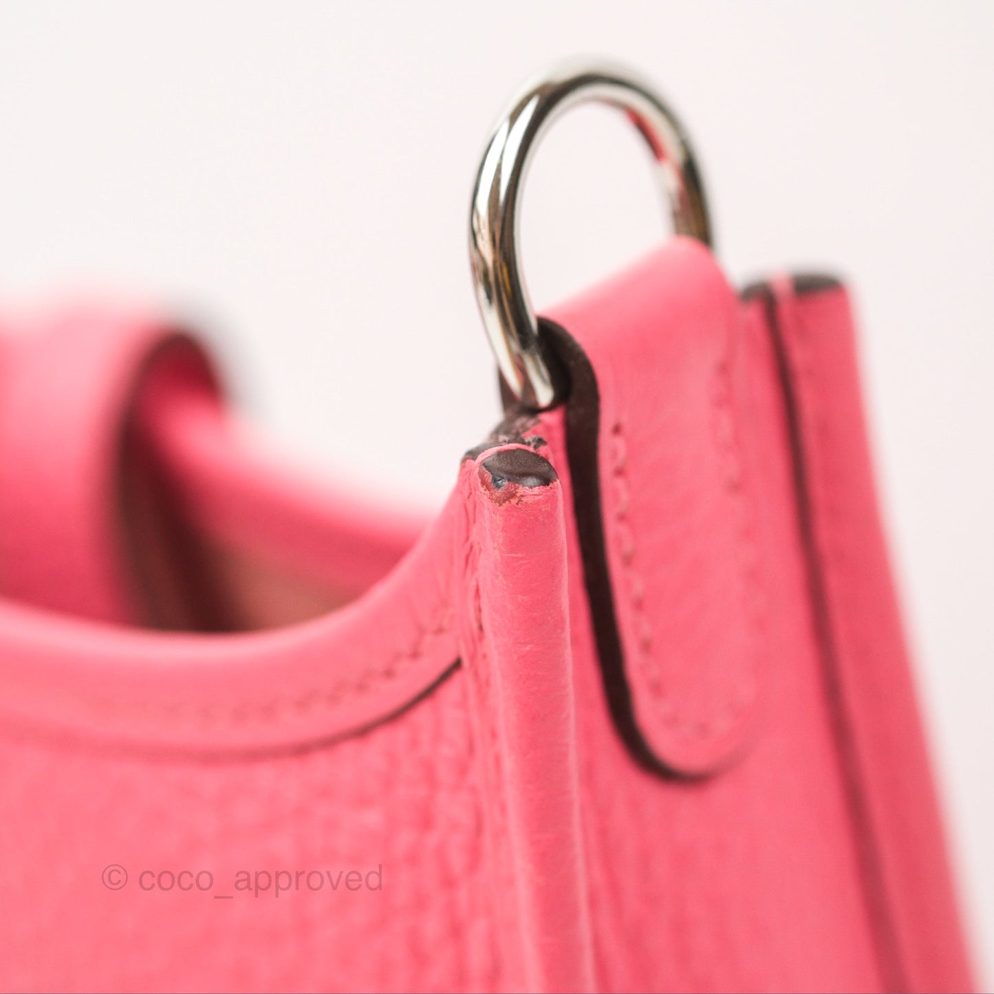 Hermès Mini Evelyne 16 Rose Azalee Clemence Palladium Hardware