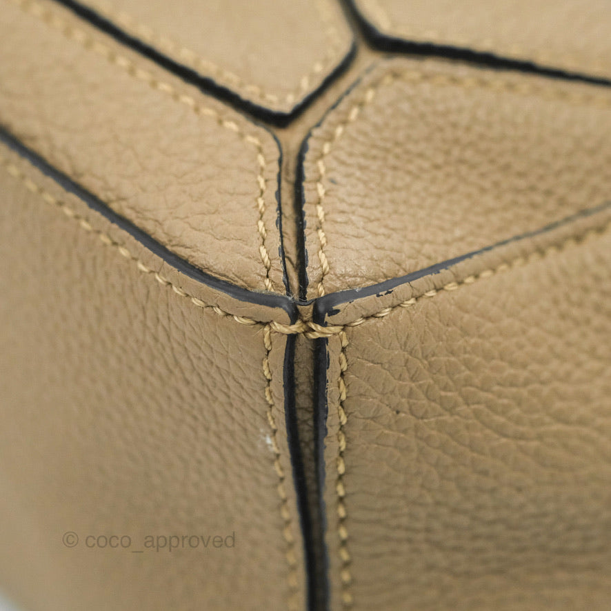 Loewe Mini Puzzle Bag Sand Mink Calfskin Gold Hardware