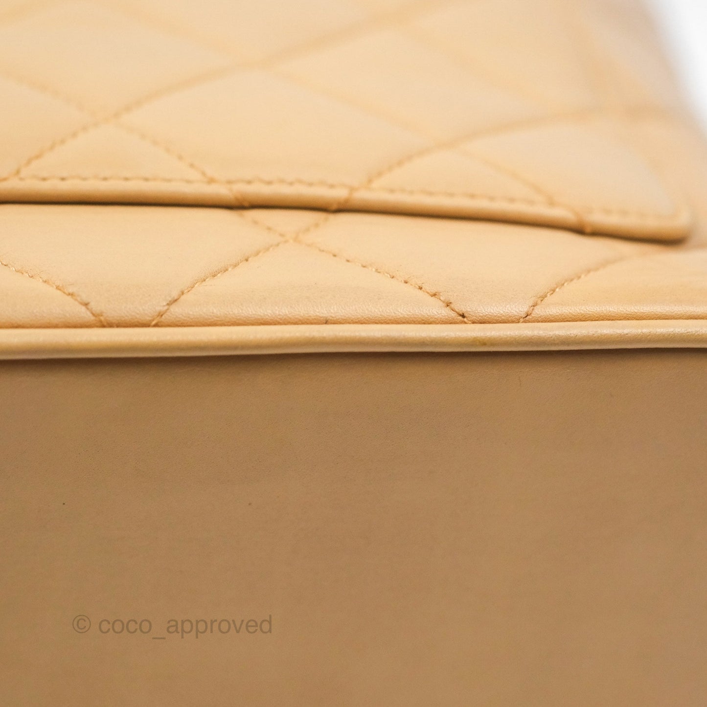 Chanel Vintage Medallion CC Beige Lambskin Tote Bag Gold Hardware