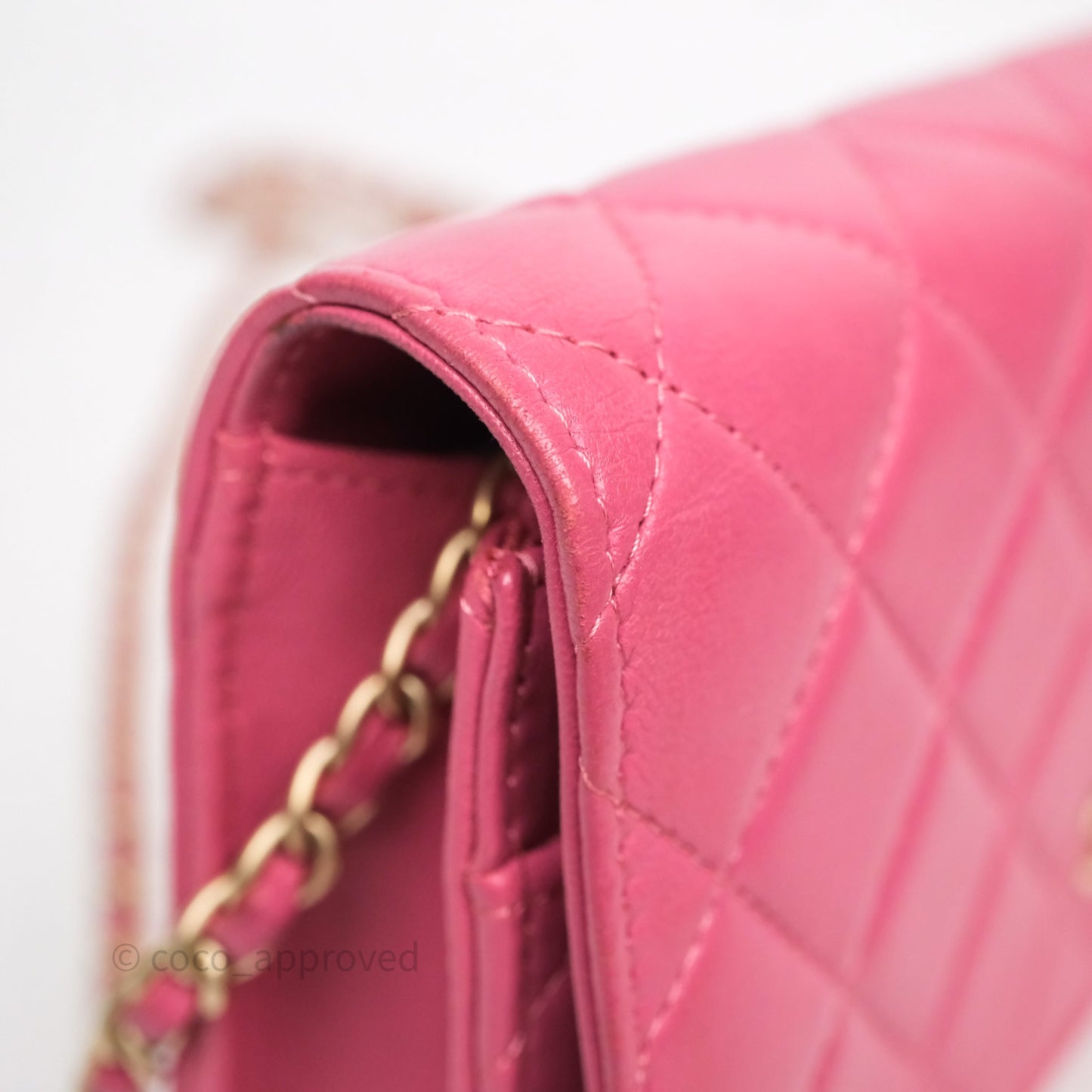 Chanel Quilted Classic WOC Pink Lambskin Gold Hardware