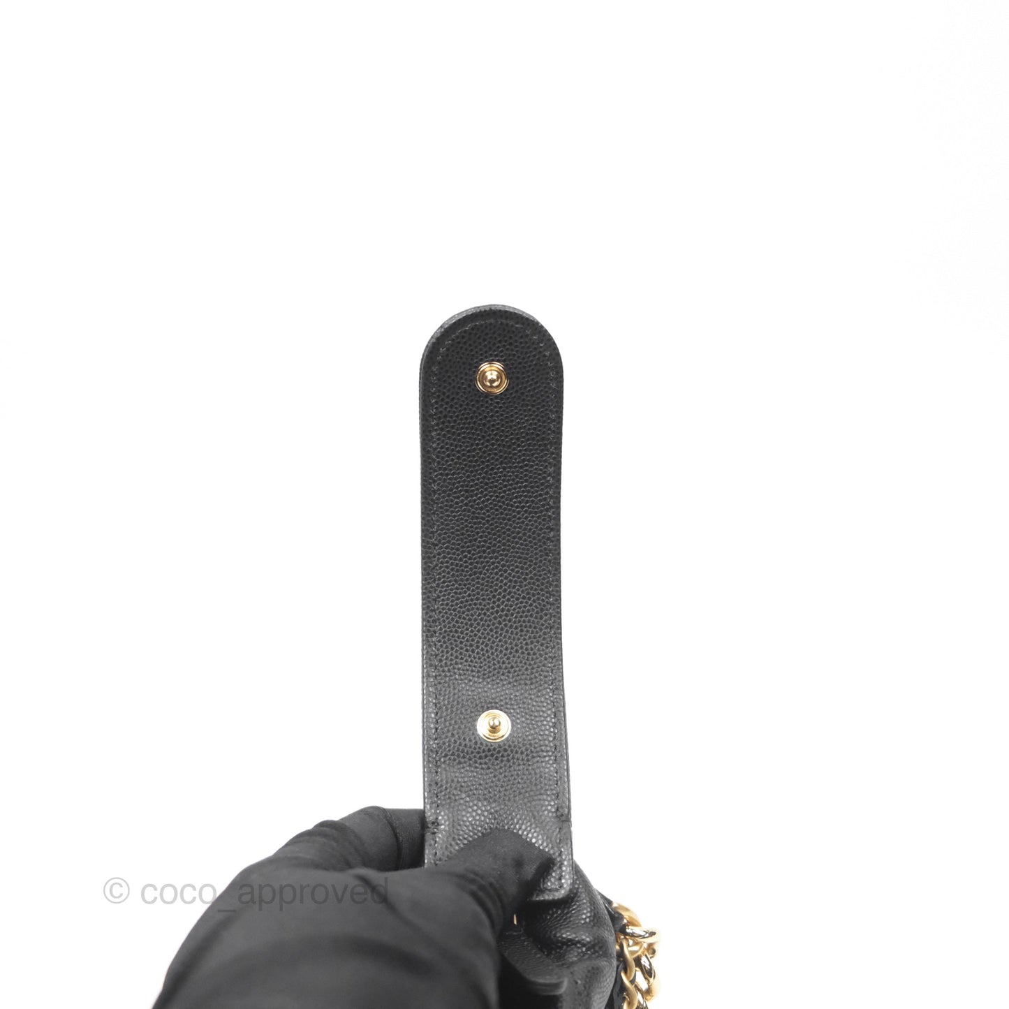 Chanel Bow Hobo Pouch Black Caviar Gold Hardware 24S