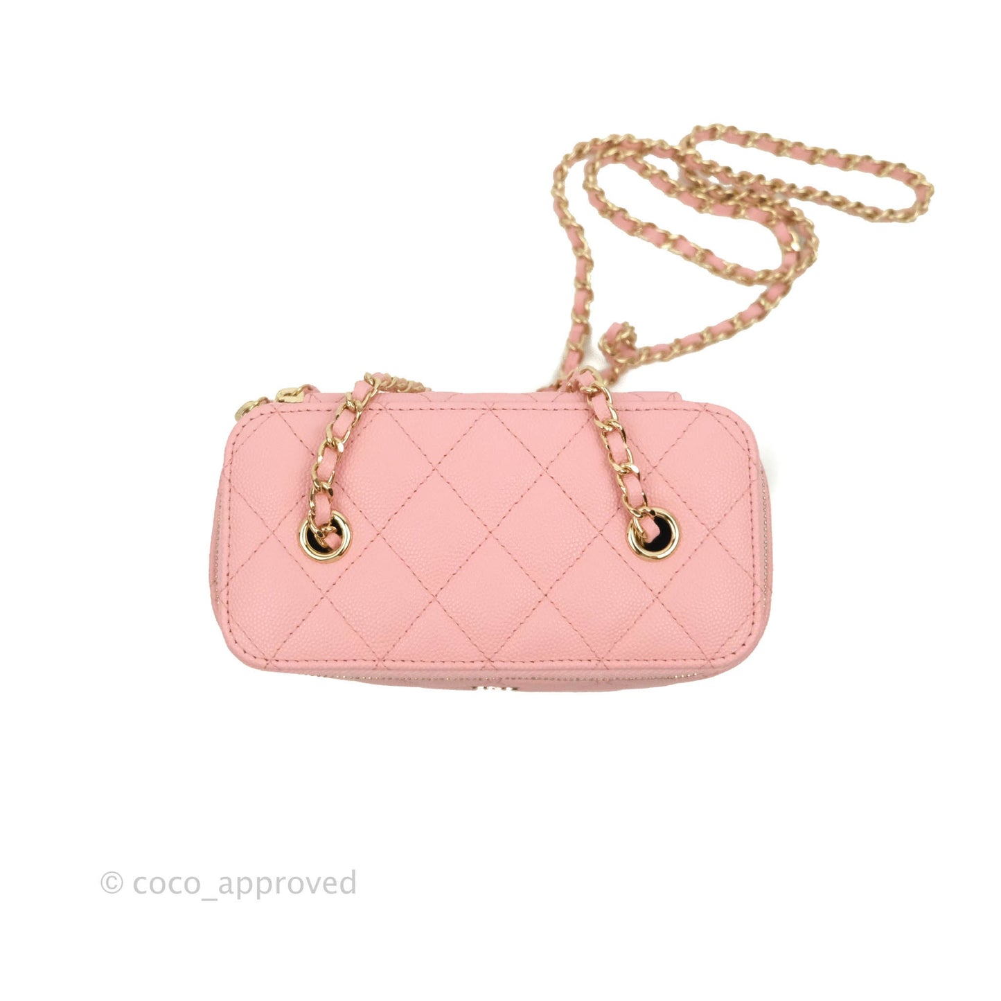 Chanel Classic Vanity with Chain Pink Caviar Gold Hardware