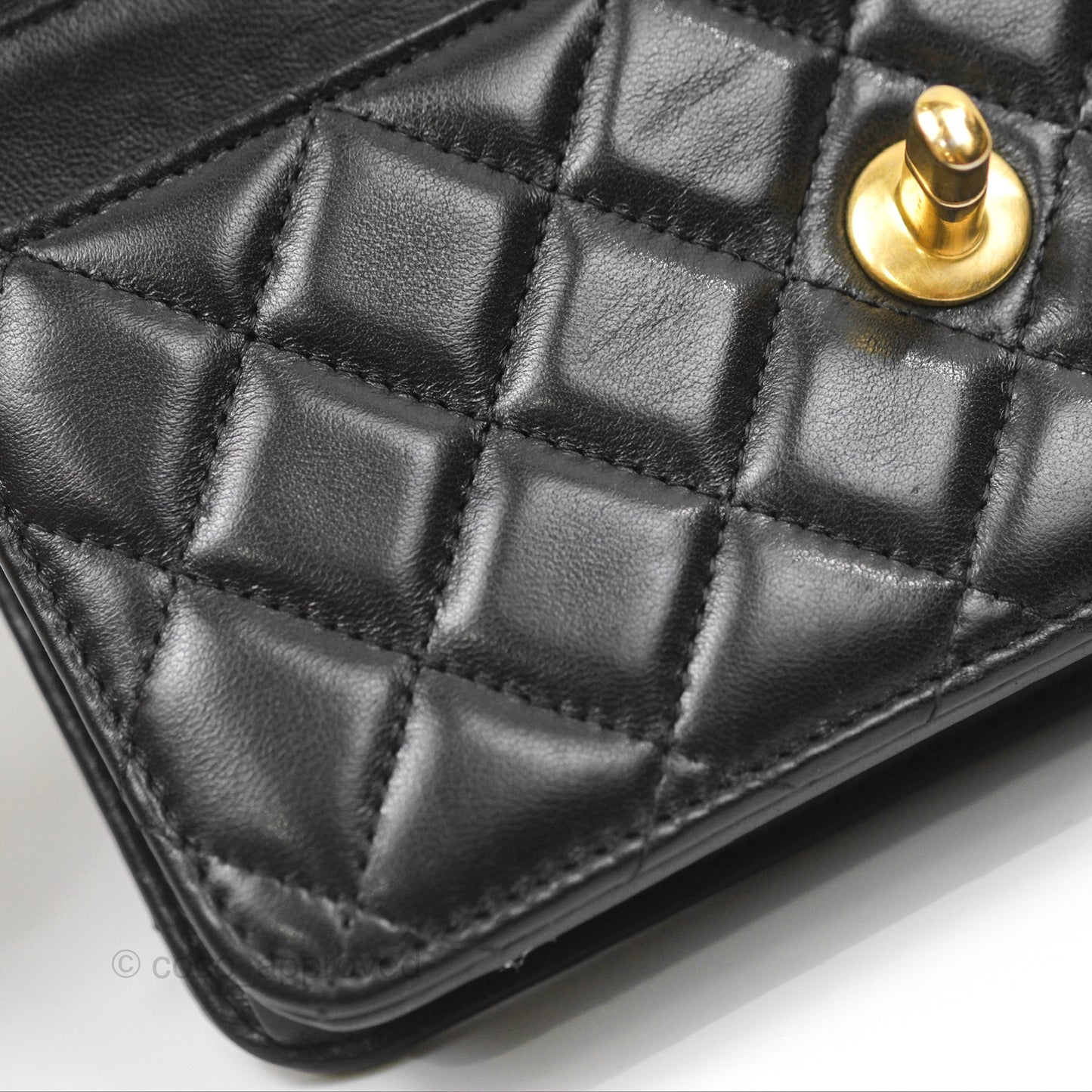 Chanel All Slide Wallet on Chain WOC Adjustable Chain Quilted Black Lambskin 22K