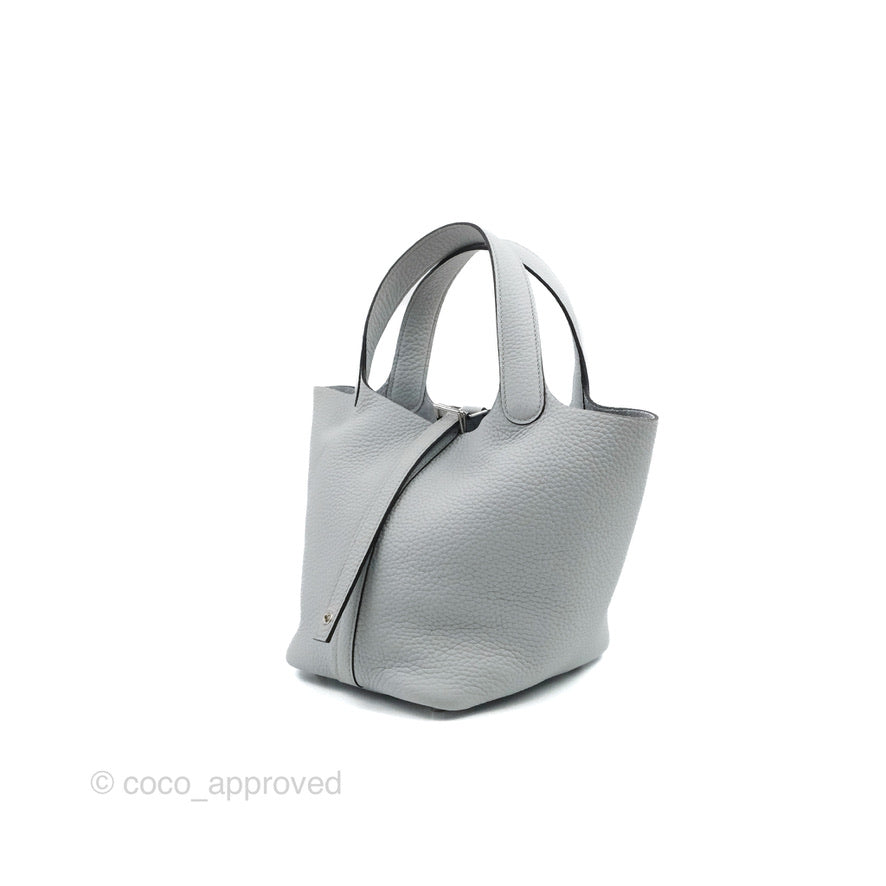 Hermès Picotin Lock 18 Bleu Pale Clemence Palladium Hardware