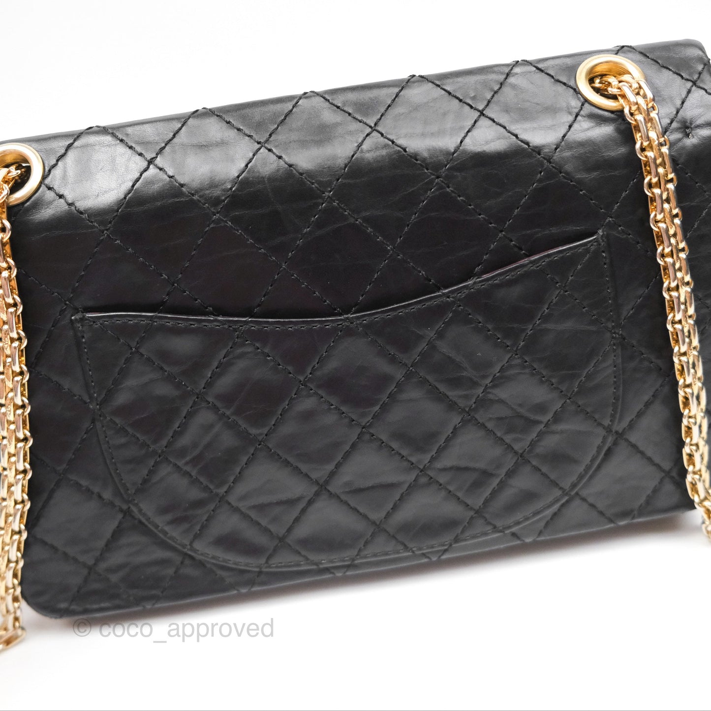 Chanel Reissue 225 Quilted Black Aged Calfskin Aged Gold Hardware