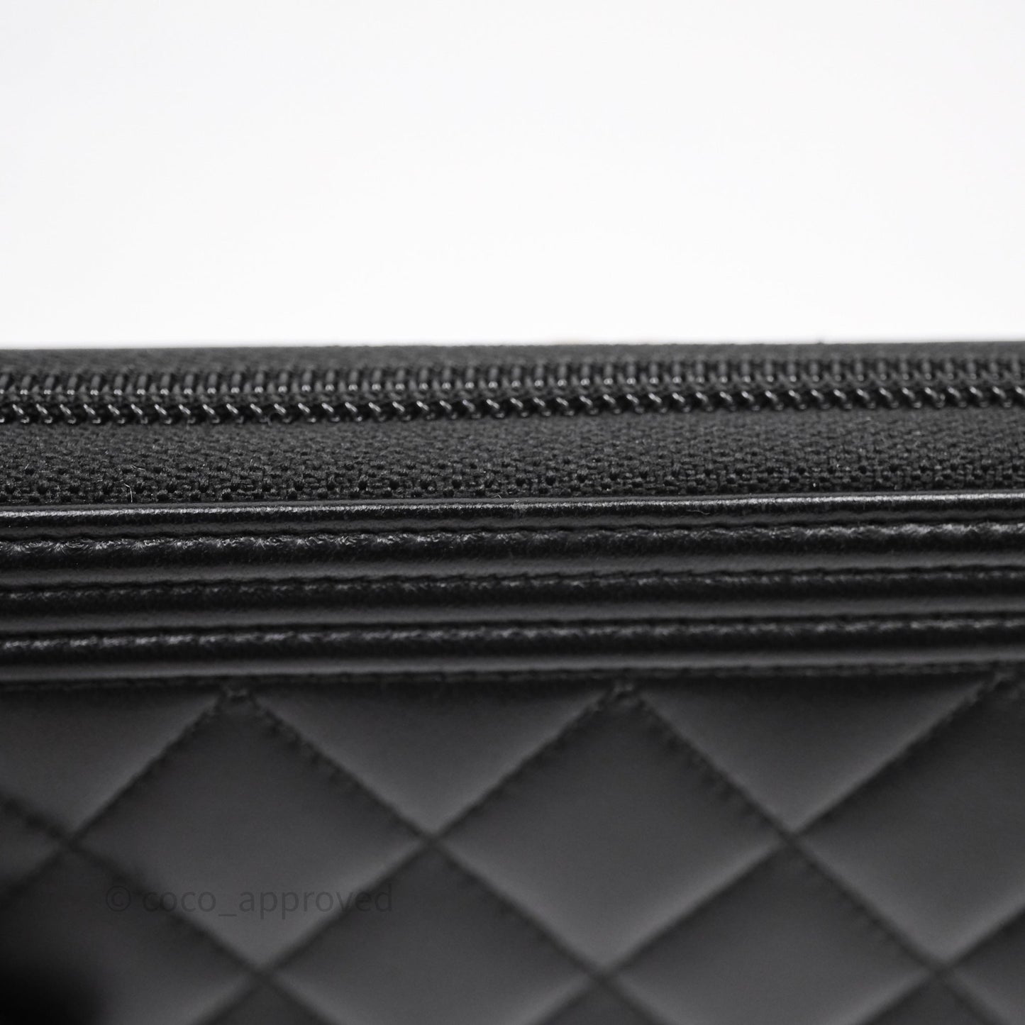 Chanel Boy Zip Long Wallet Black Lambskin Gold Hardware