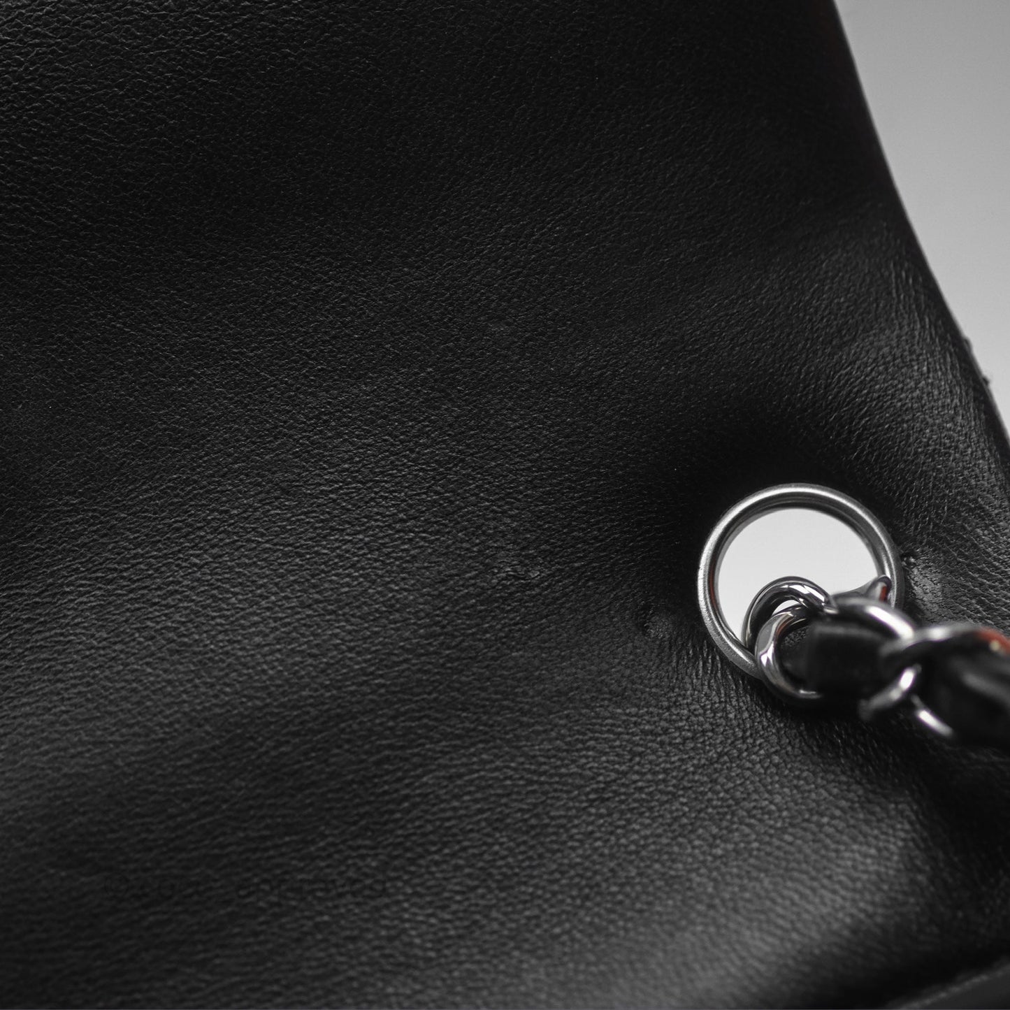Chanel Quilted Mini Rectangular Flap Black Lambskin Silver Hardware