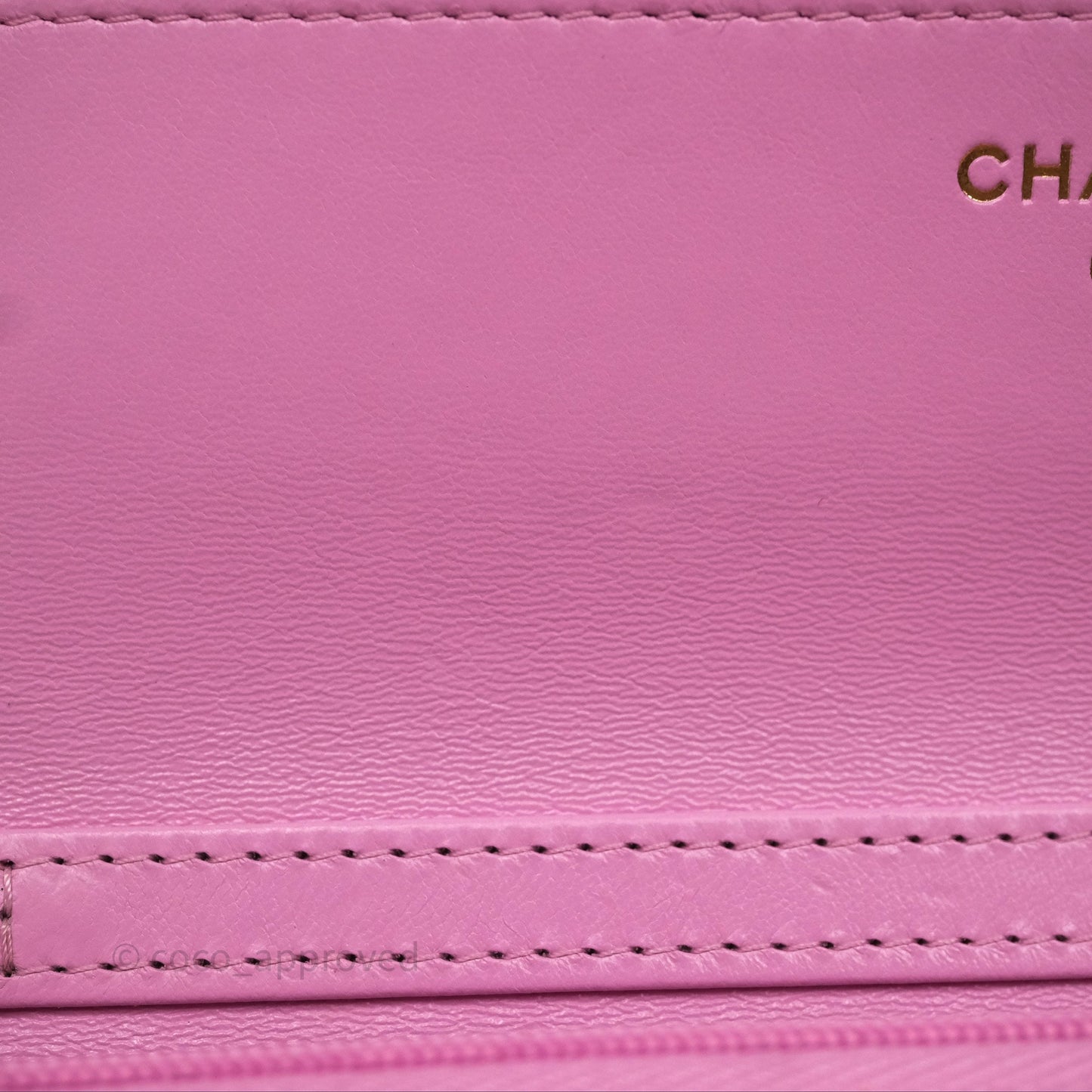 Chanel CC Chain Wallet On Chain WOC Pink Lambskin Aged Gold Hardware