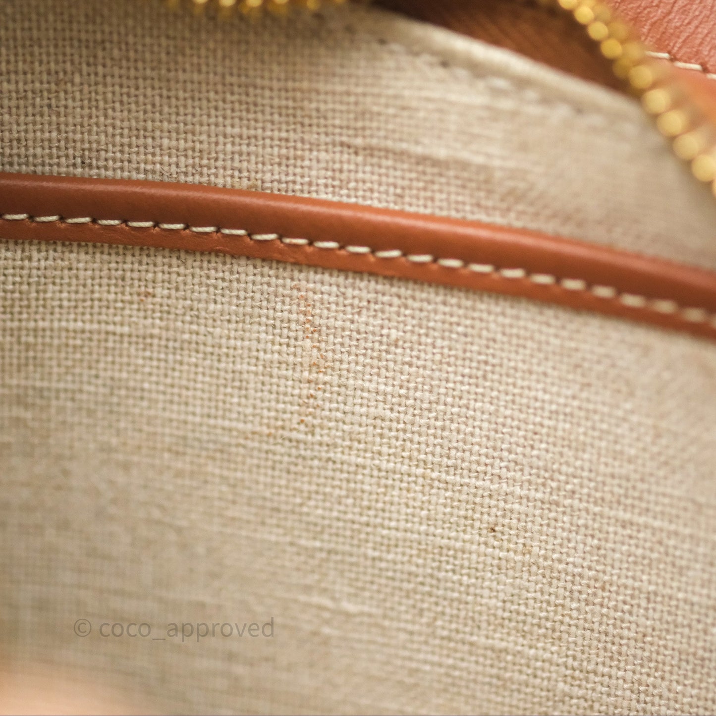 Celine Ava Bag in Embroidered Bouclette Textile with Triomphe Tan/ Navy