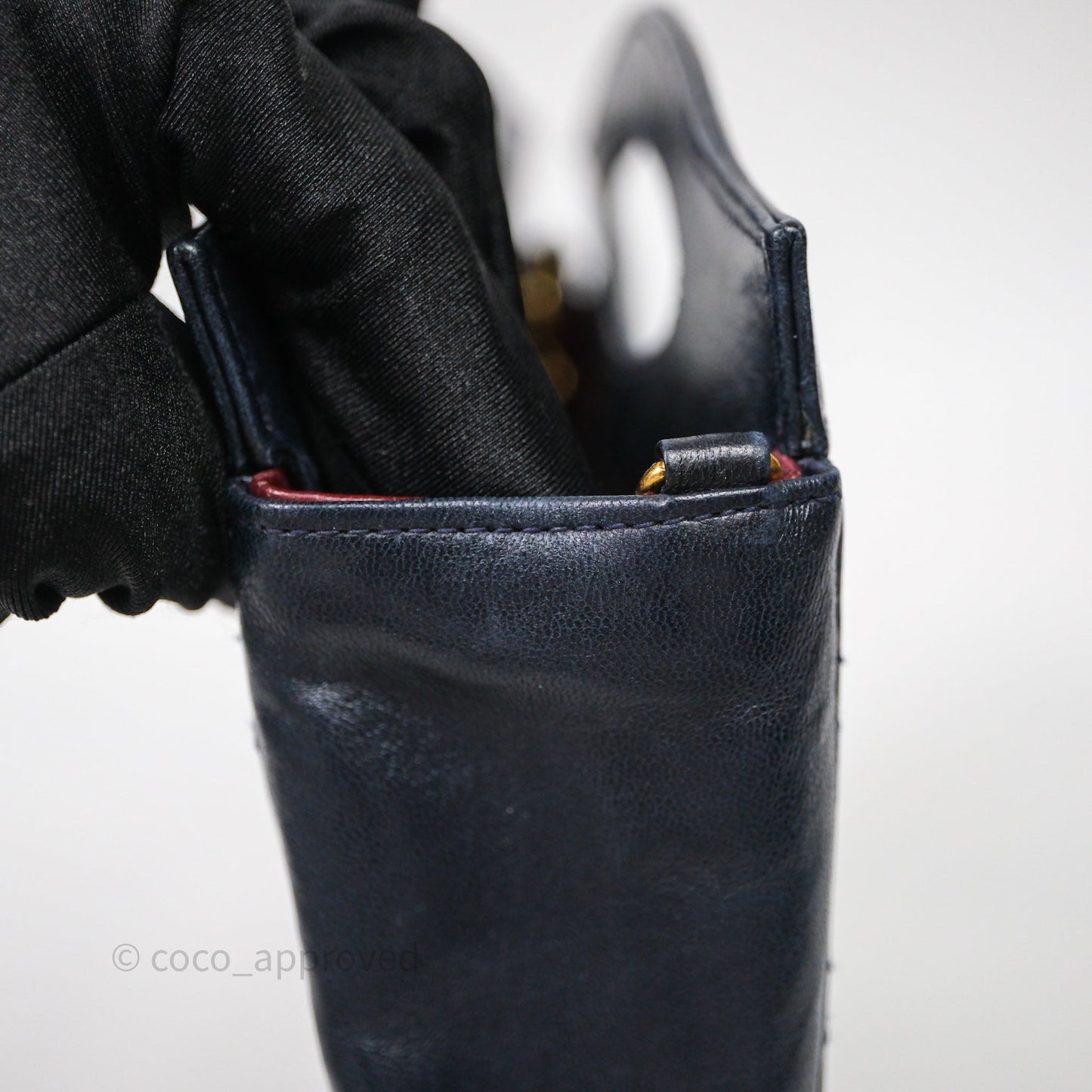 Chanel Vintage 31 Navy Lambskin 24K Gold Hardware