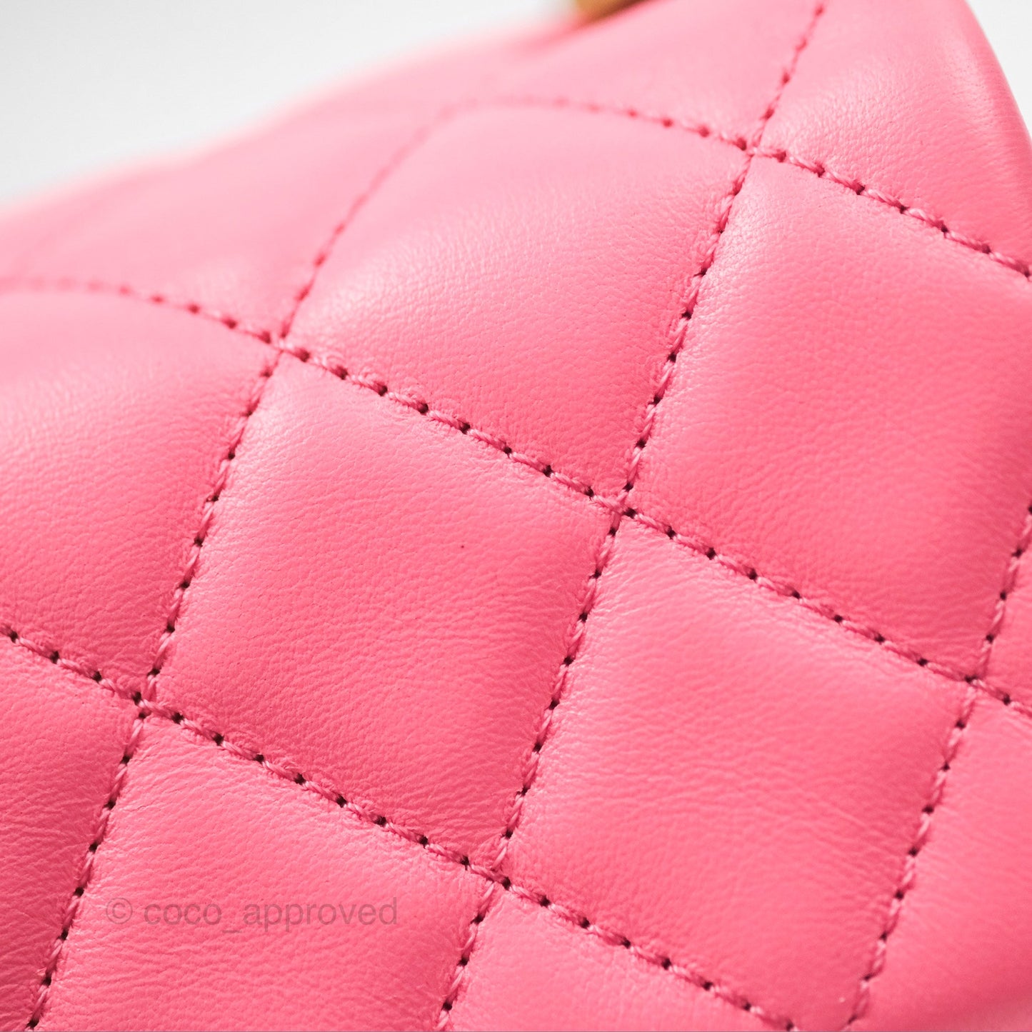 Chanel Mini Rectangular Pearl Crush Quilted Pink Lambskin Aged Gold Hardware