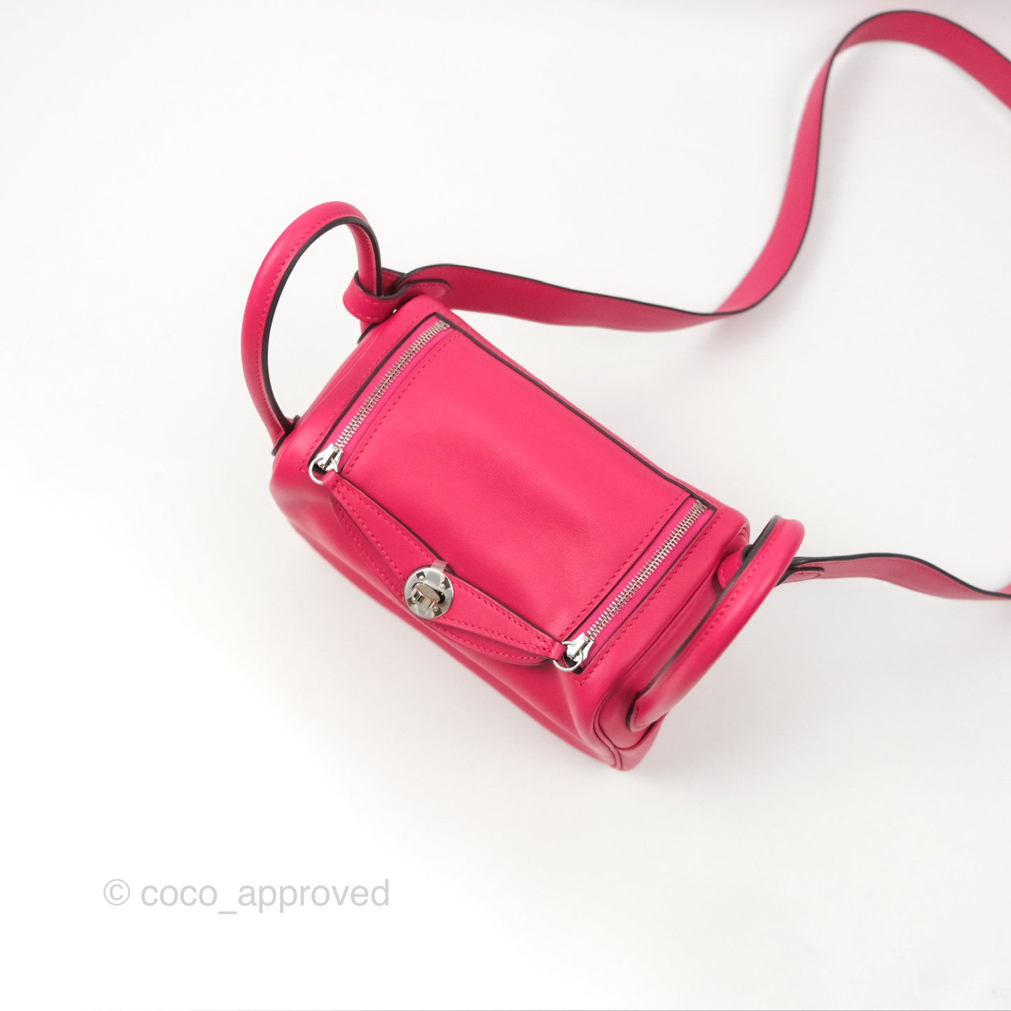 Hermès Mini Lindy 20 Framboise / Rouge Sellier Swift Palladium Hardware