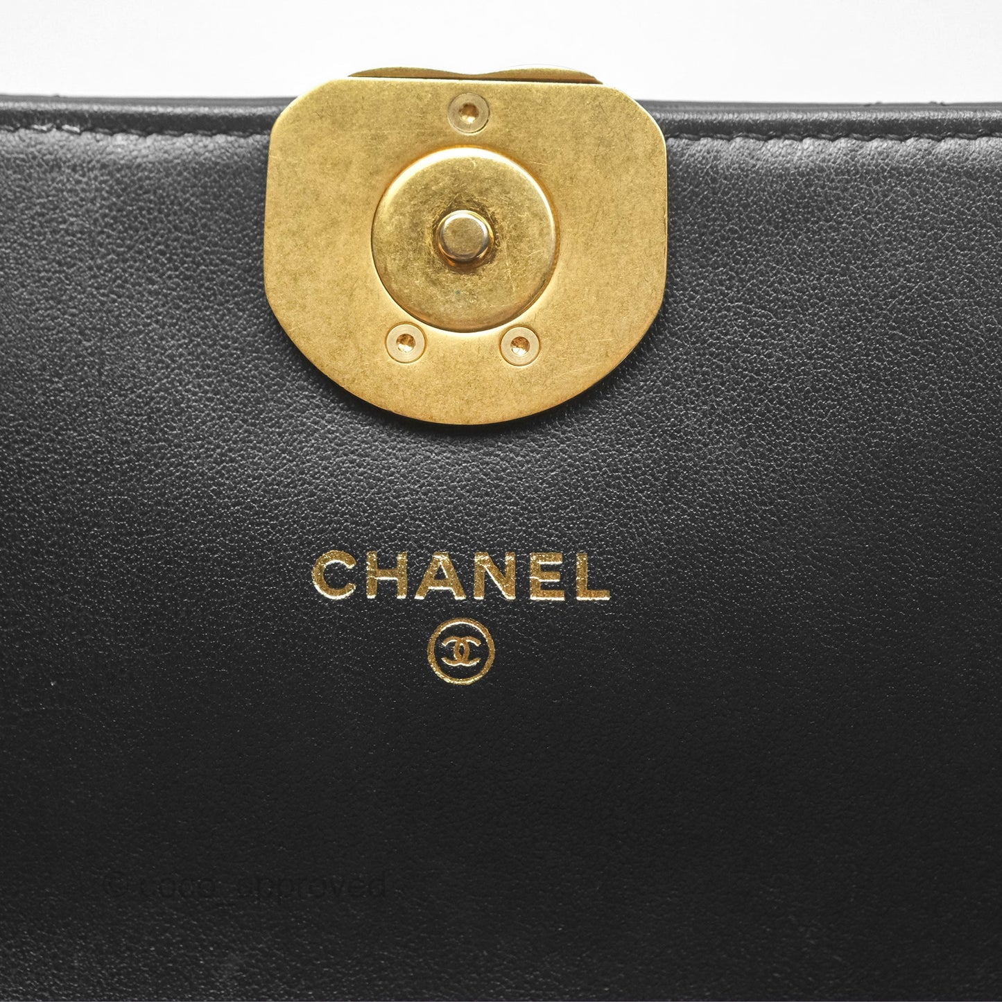 Chanel Mini Flap Bag Black Aged Calfskin Aged Gold Hardware 23K