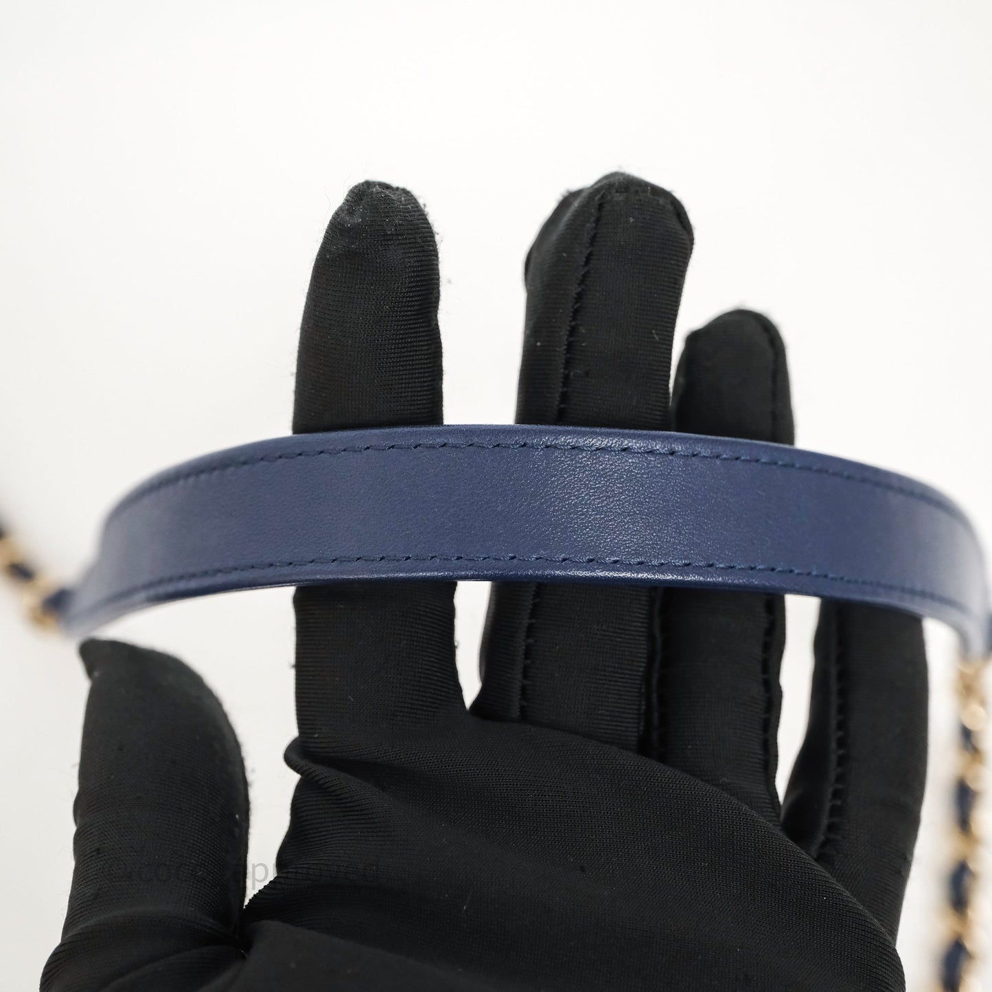 Chanel CC Octagon Camera Case Lambskin Navy Gold Hardware