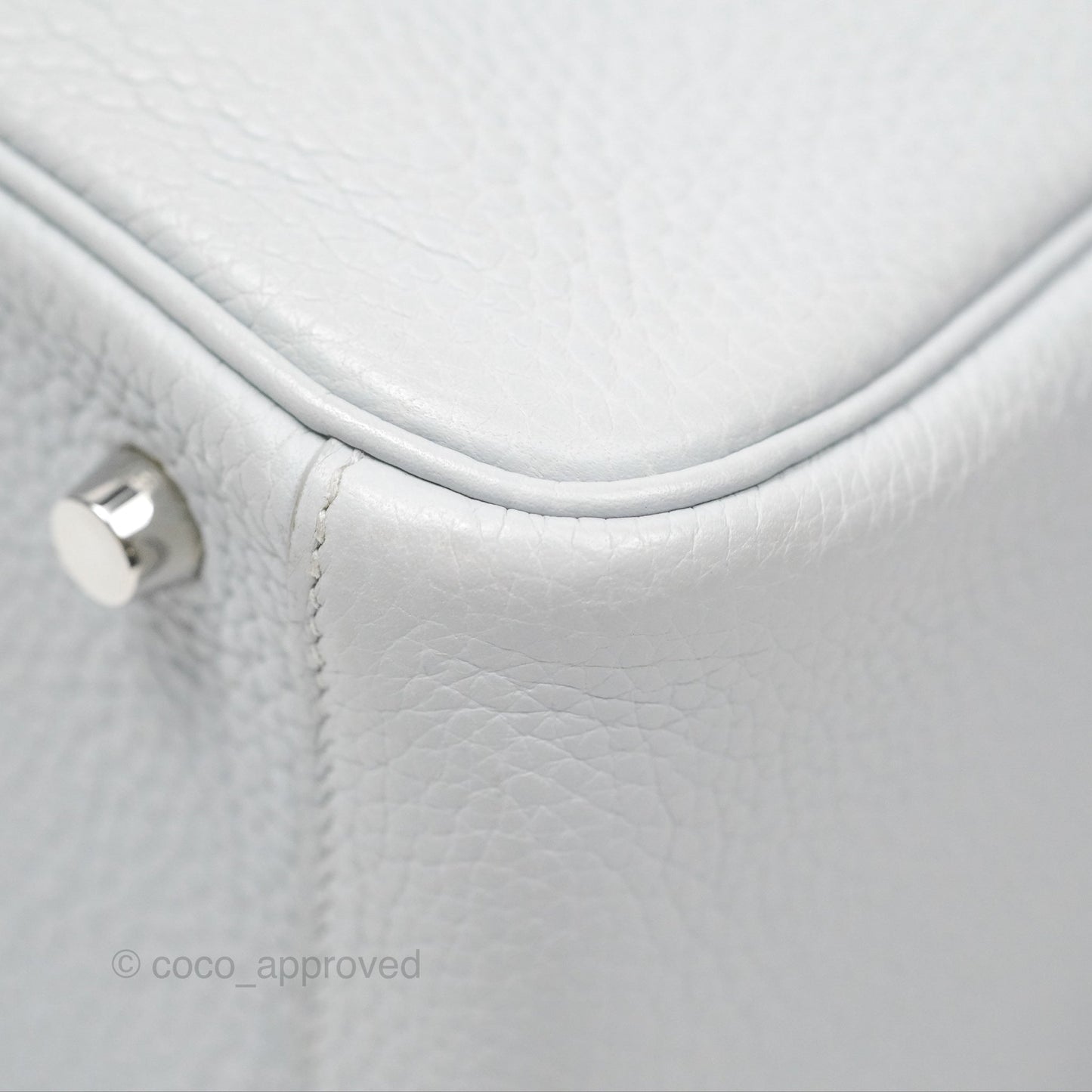 Hermès Lindy 26 Blue Glacier 8U Taurillon Clemence Palladium Hardware