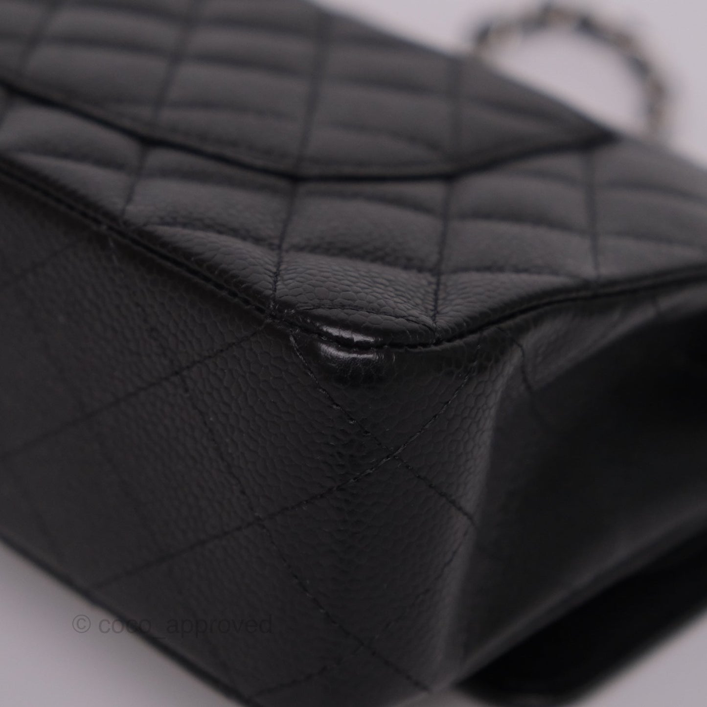Chanel Classic M/L Medium Flap Quilted Black Caviar Silver Hardware
