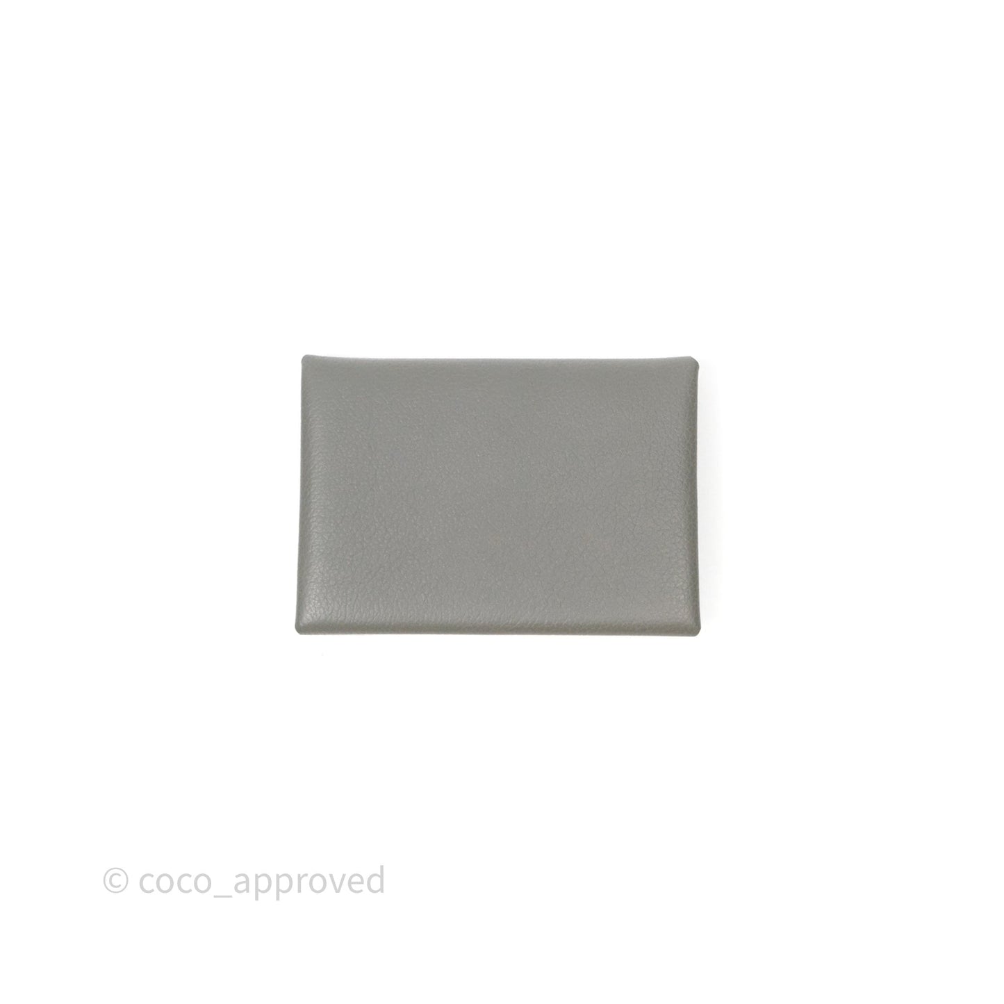 Hermès Calvi Duo Compact Card Holder Gris Meyer 0L Evercolor Palladium Hardware