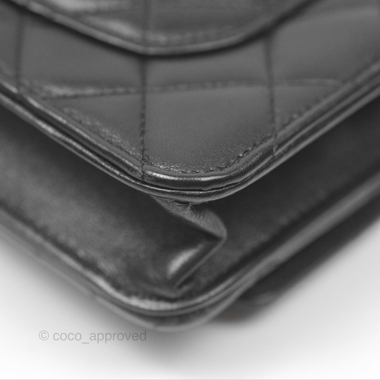 Chanel Camellia Handle WOC with Chain Black Lambskin 23K