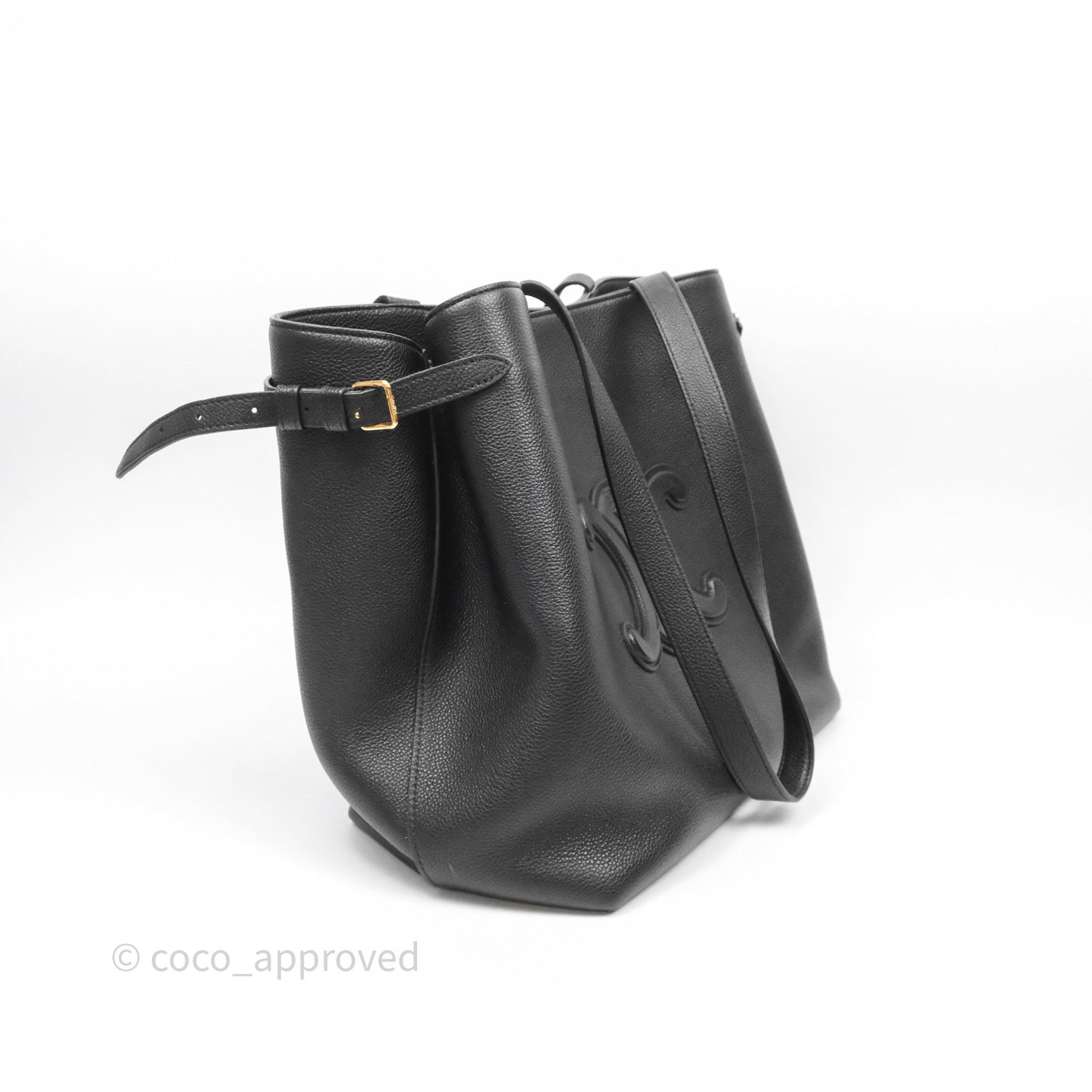 Celine Medium Cabas Anaïs Cuir Triomphe in Grained Calfskin Black