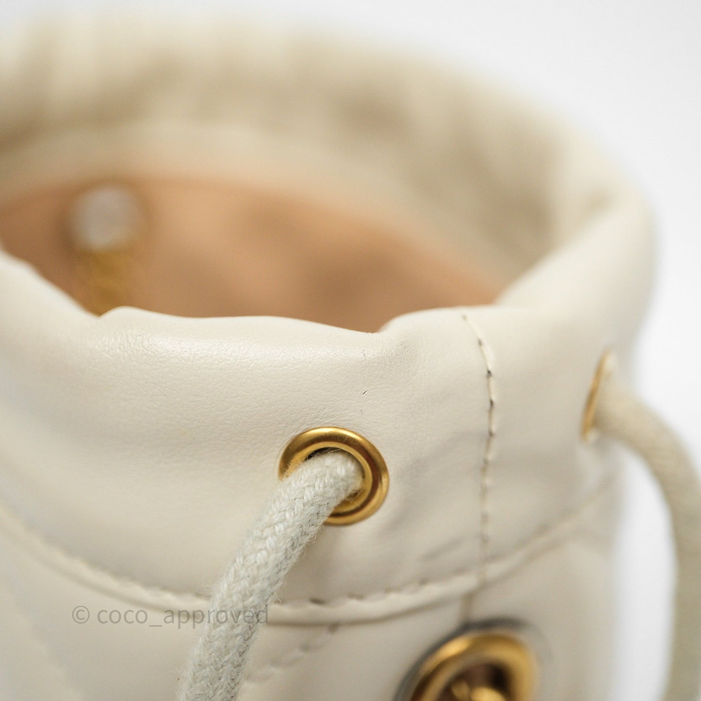 Gucci GG Marmont Mini Bucket Bag Ivory Leather