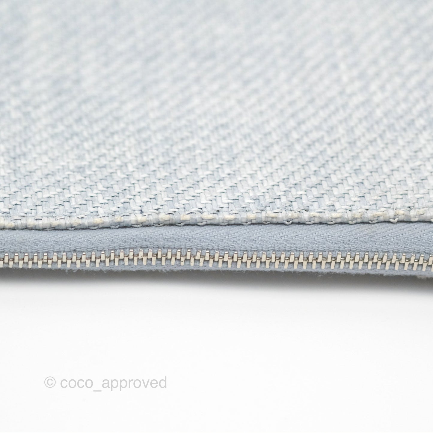 Chanel Deauville Clutch Light Blue Raffia