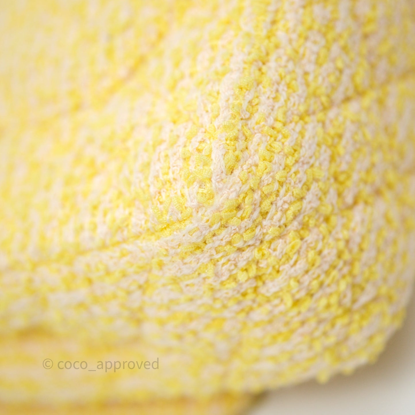 Chanel Classic M/L Medium Flap Quilted Yellow Tweed Gold Hardware