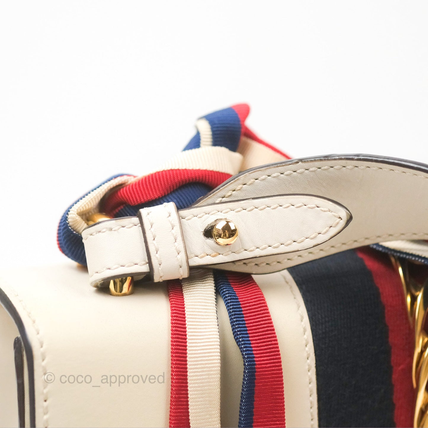 Gucci Calfskin Small Sylvie Shoulder Bag White