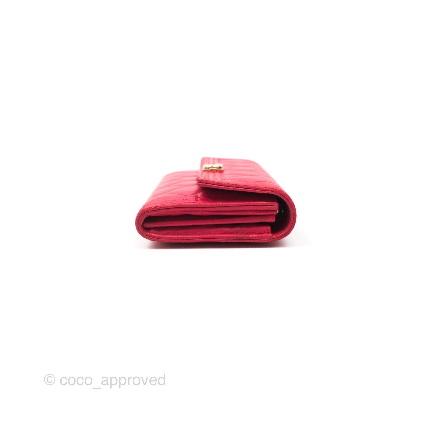 Chanel Quilted Boy Flap Long Wallet Red Lambskin Gold Hardware