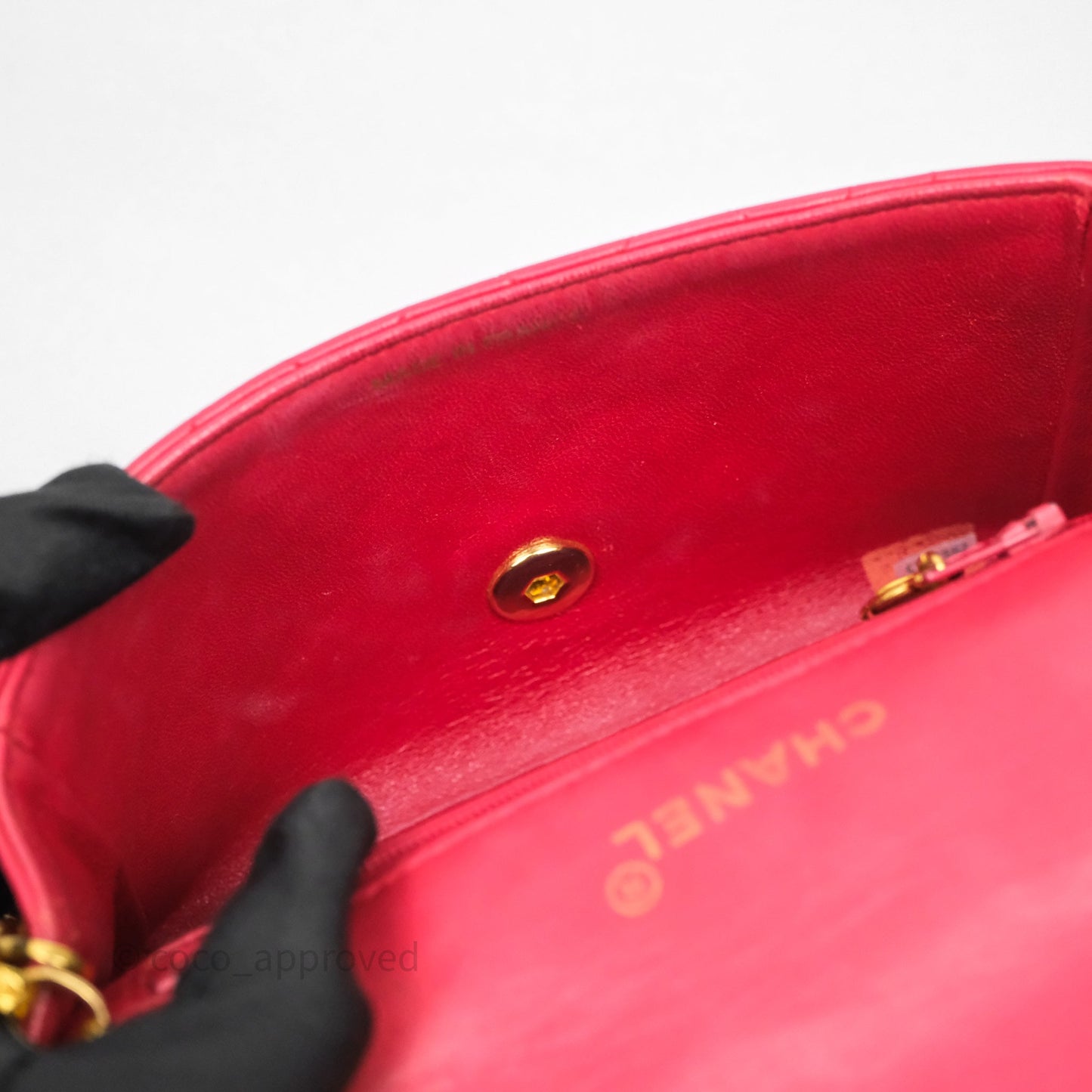 Chanel Vintage Mini Bijoux Chain Flap Bag Red Gold Hardware
