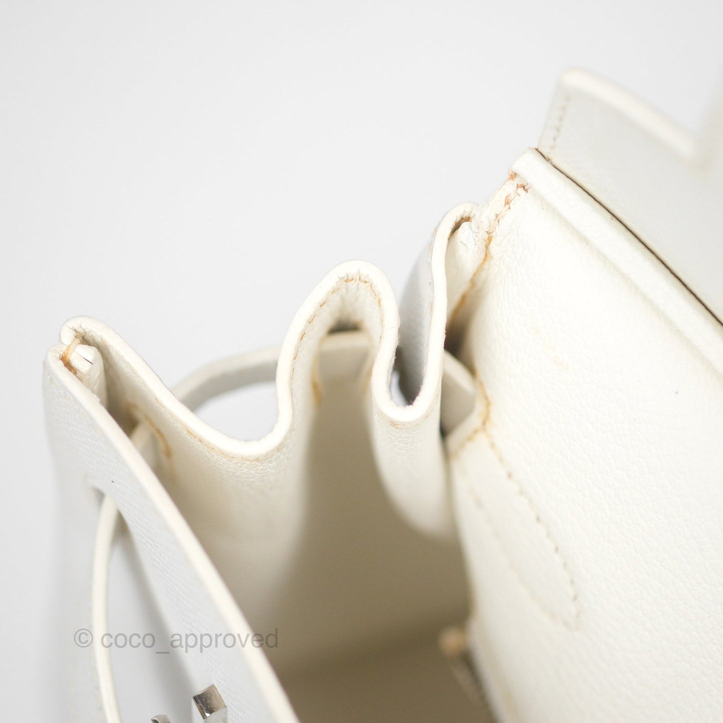 Hermès Birkin 30 Retourne White Epsom Palladium Hardware