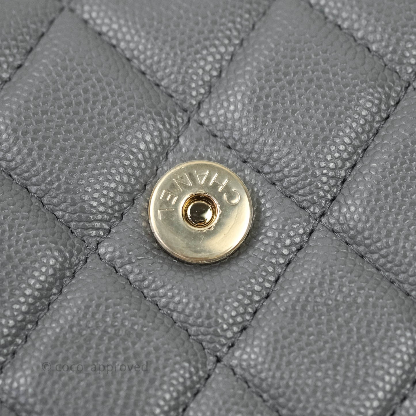 Chanel Wallet On Chain WOC Caviar Grey Gold Hardware