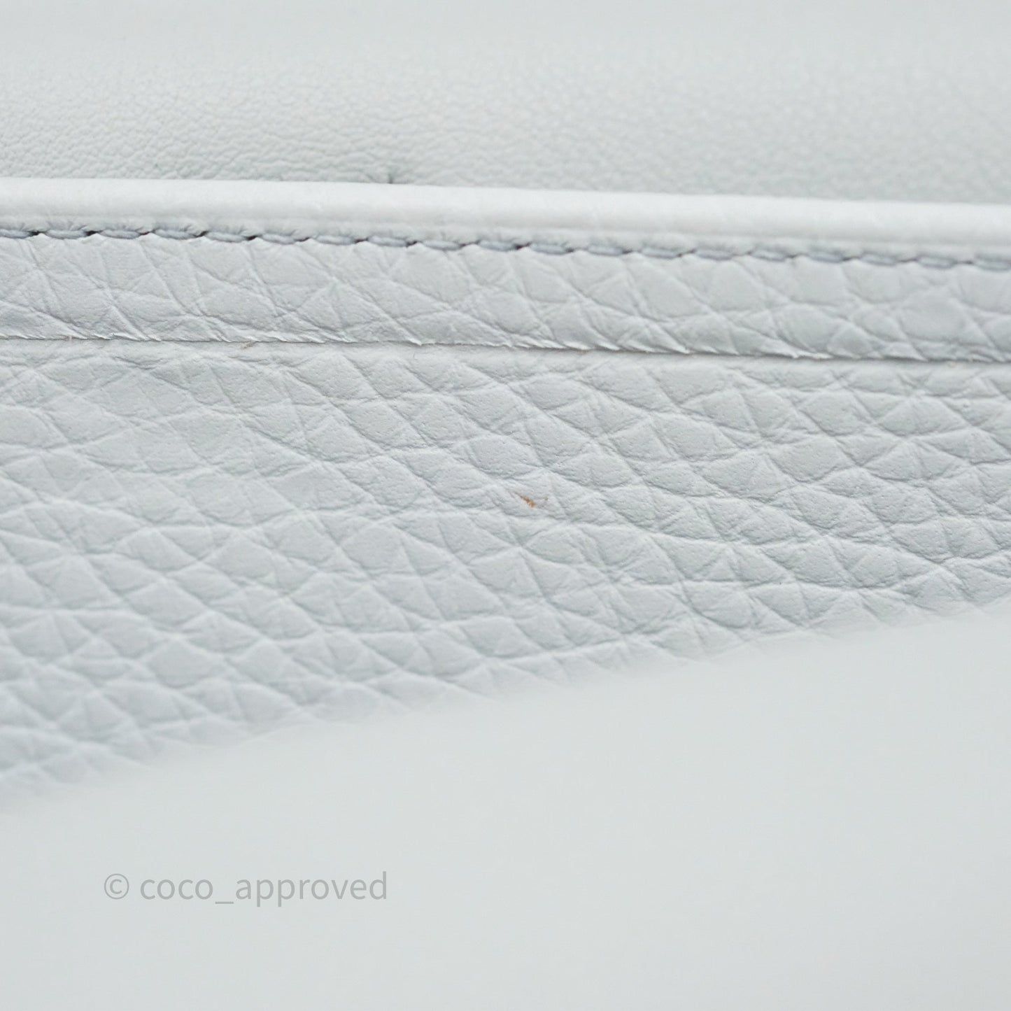 Hermès Halzan 25 Bleu Pale 08 Clemence Palladium Hardware