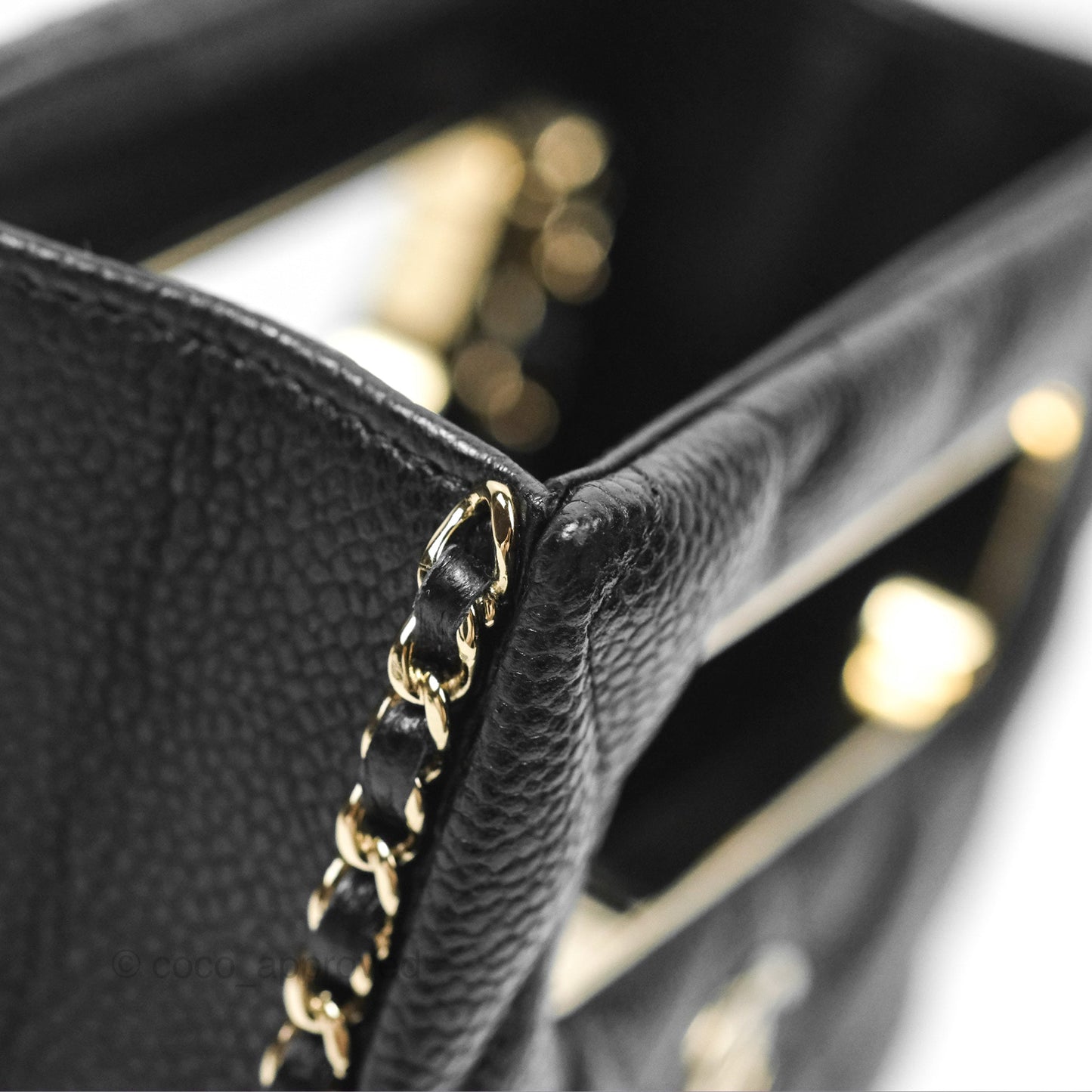Chanel Evening Bag Caviar Black Gold Hardware 22S