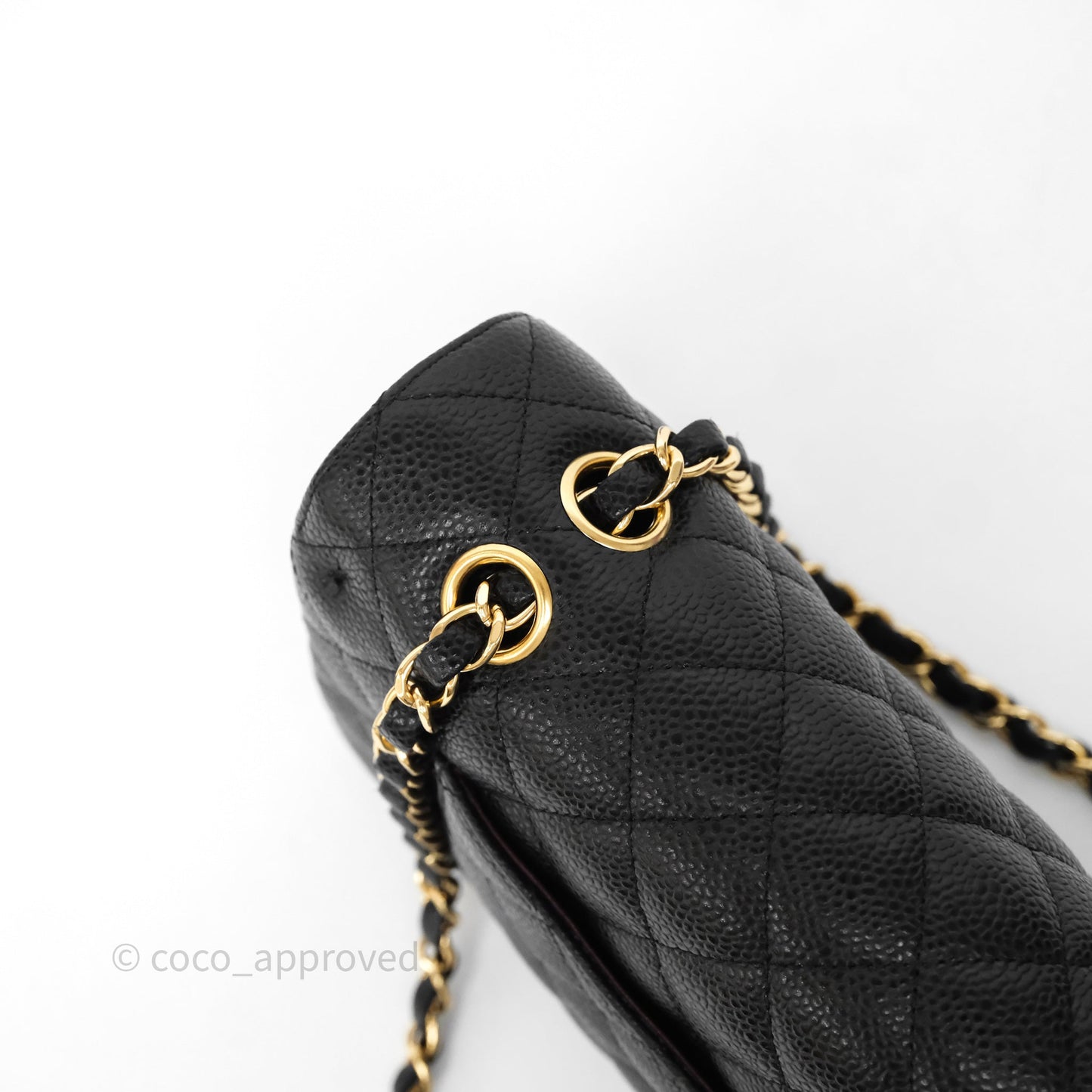 Chanel Classic M/L Medium Flap Quilted Black Caviar Gold Hardware