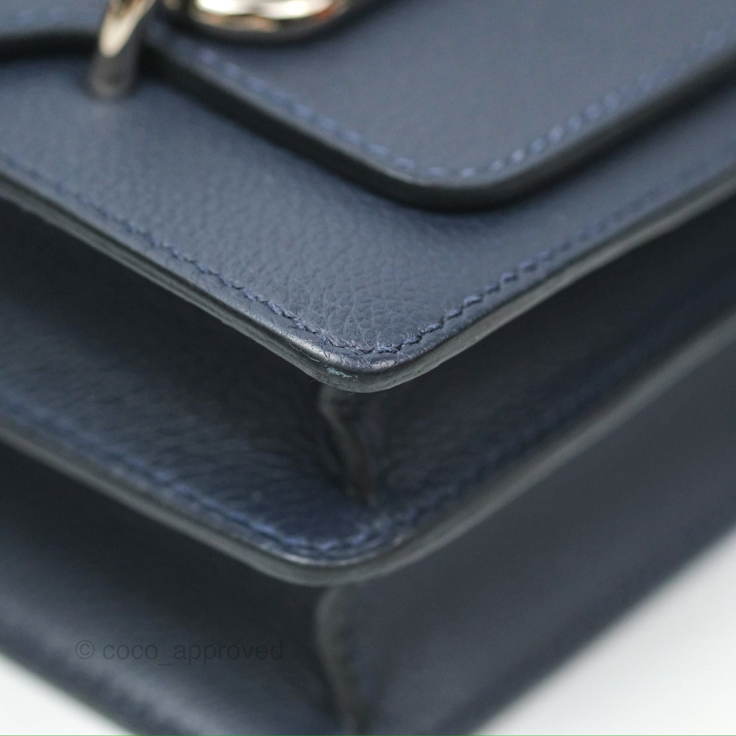 Hermès Roulis Mini 18 Blue Nuit Evercolor Palladium Hardware