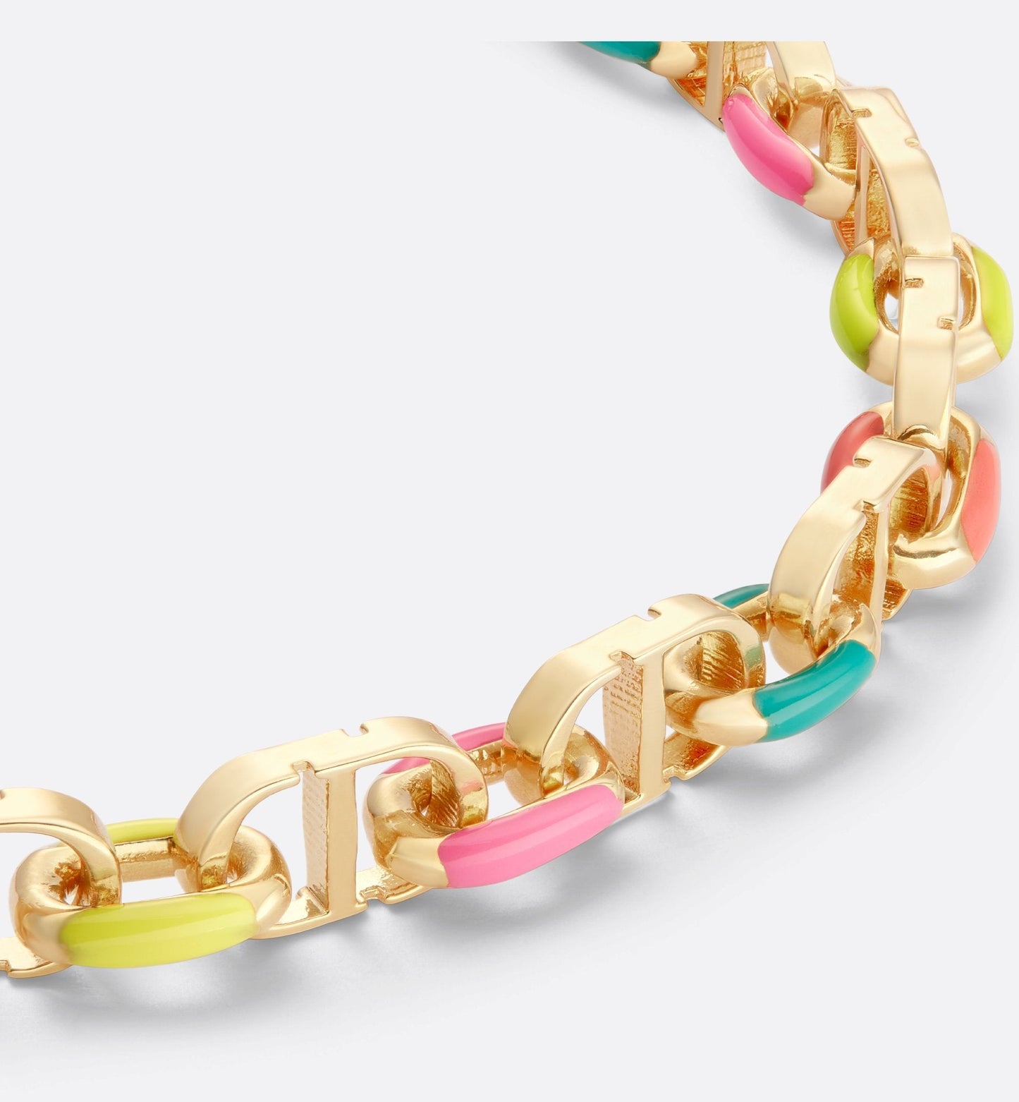 Luxury Dioriviera Petit Cd Bracelet Gold Finish Metal And Multicolor Lacquer