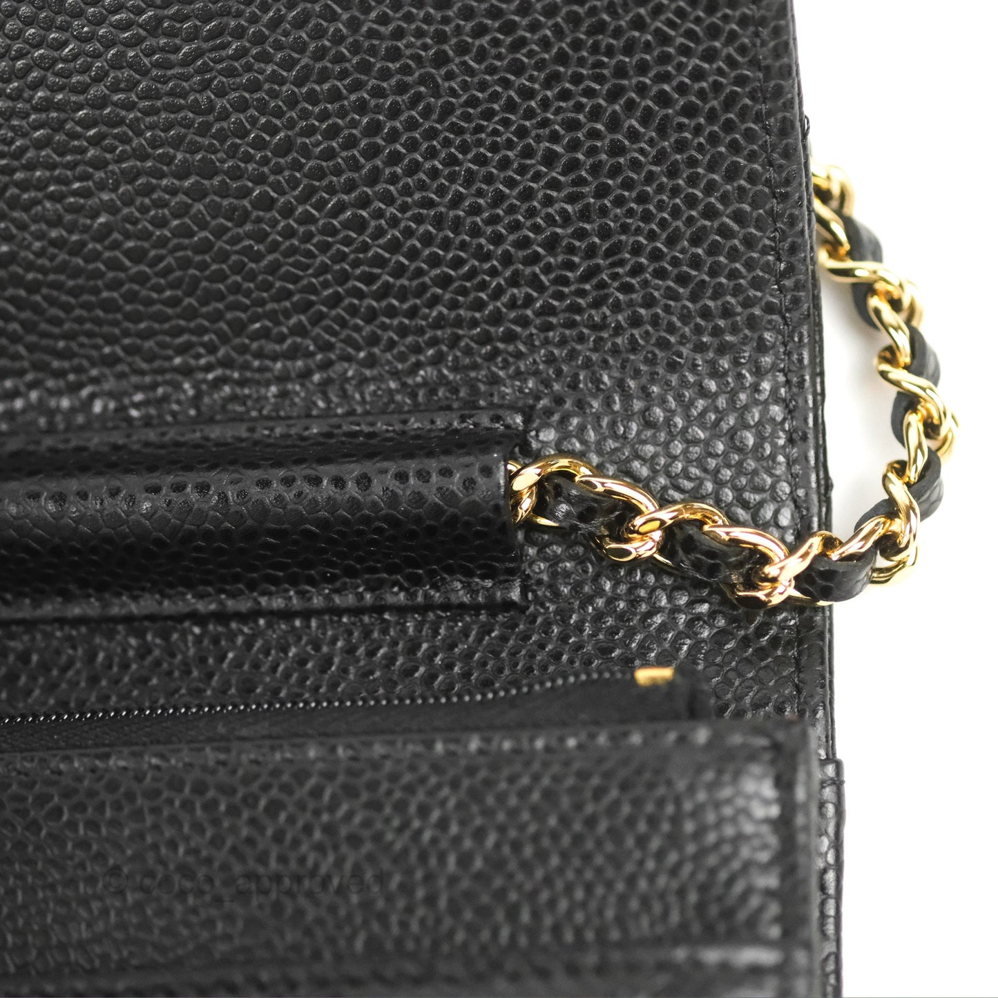 Chanel Quilted WOC Black Caviar Gold Hardware