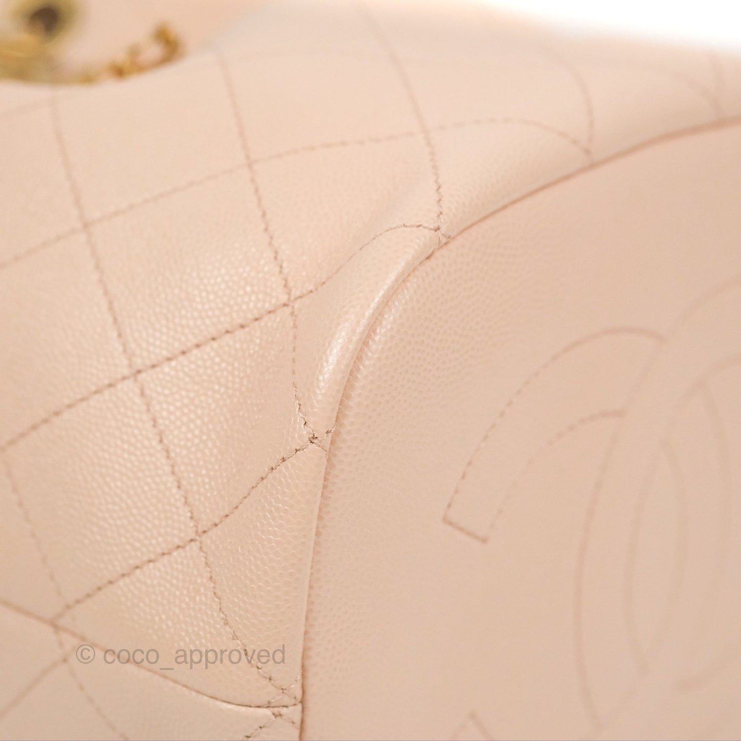 Chanel Quilted Top Handle Drawstring Bucket Bag Pink Caviar Aged Gold Hardware