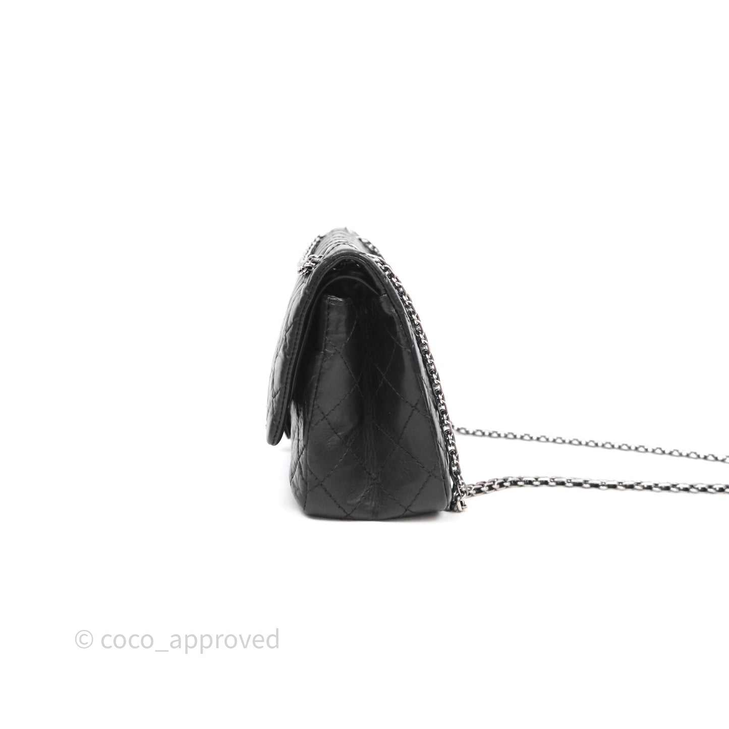 Chanel Reissue 225 Quilted Black Crumple Calfskin Ruthenium Hardware