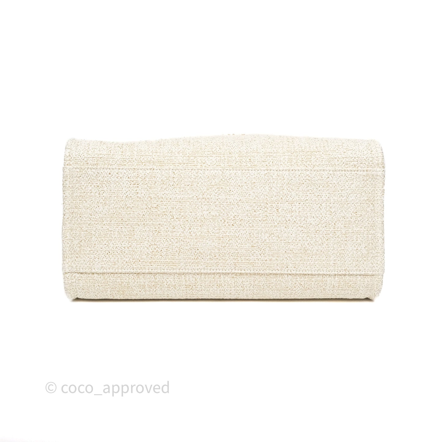 Chanel Large Deauville Ivory/Gold Canvas Gold Hardware