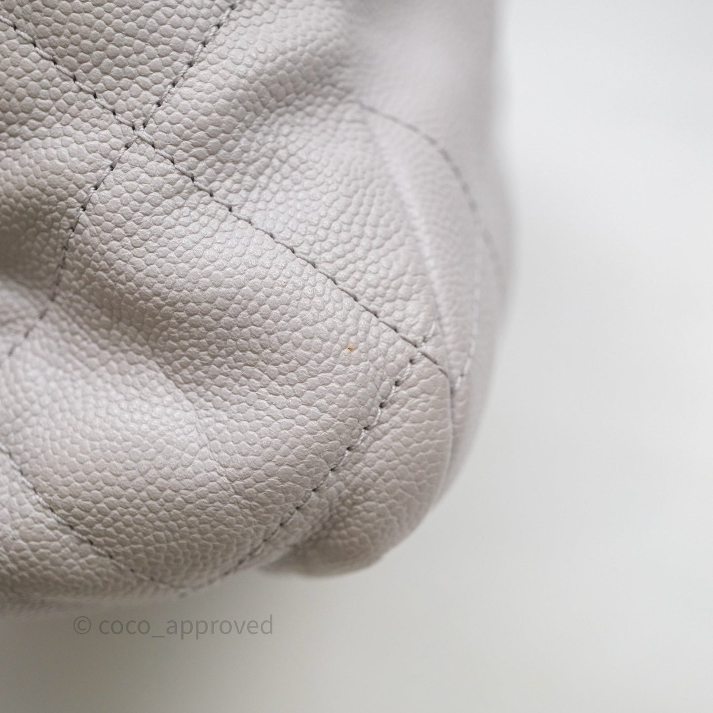 Chanel Double Pocket Hobo Bag Grey Caviar Aged Gold Hardware
