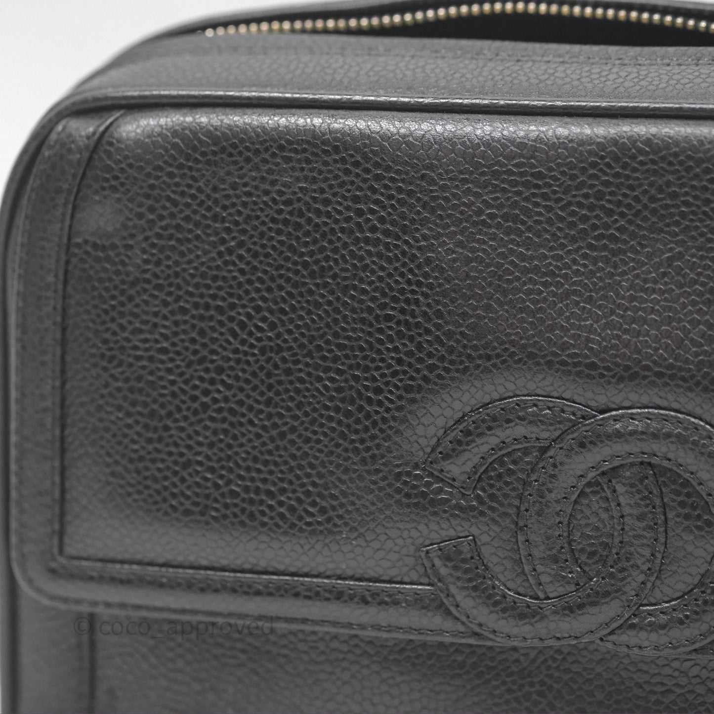 Chanel Vintage CC Camera Bag Black Caviar 24 Gold Hardware