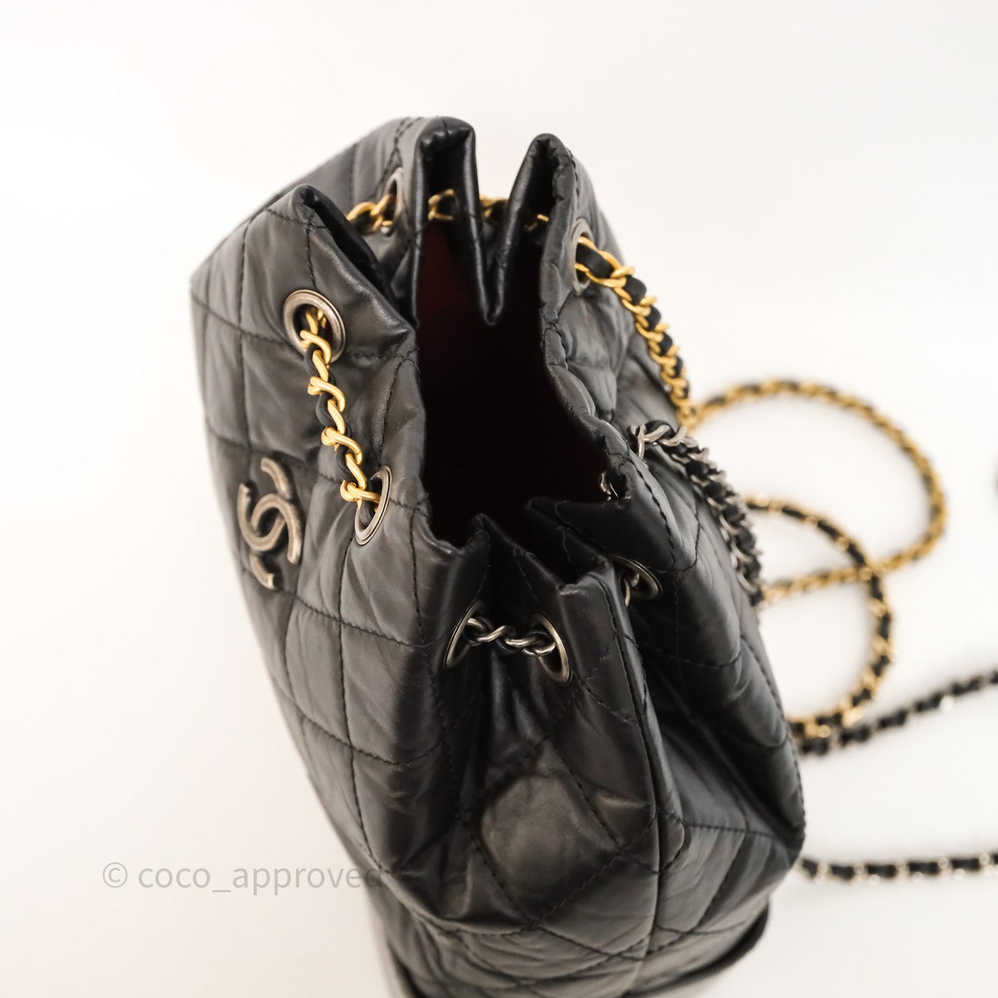 Chanel Small Gabrielle Backpack Black Aged Calfskin