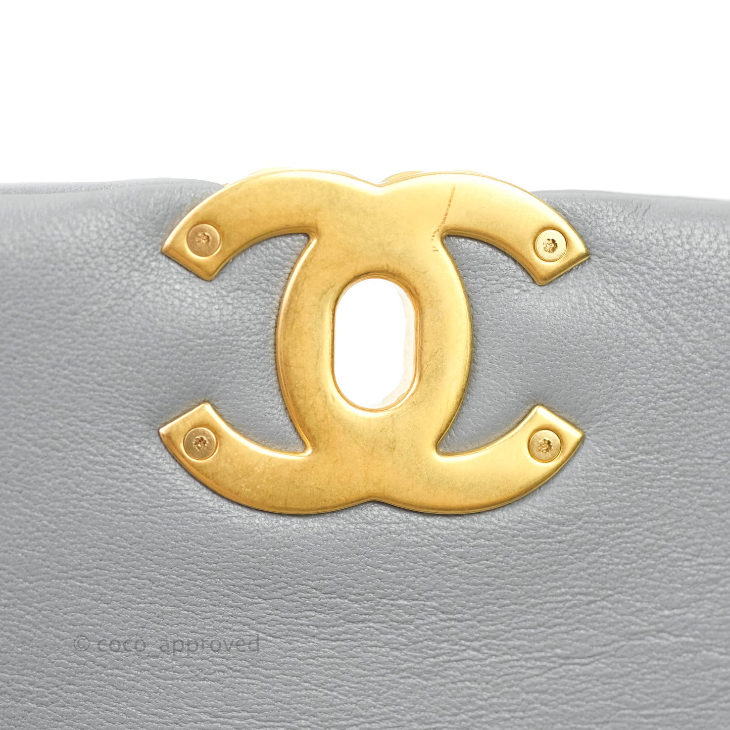Chanel 19 Large Grey Goatskin Mixed Hardware
