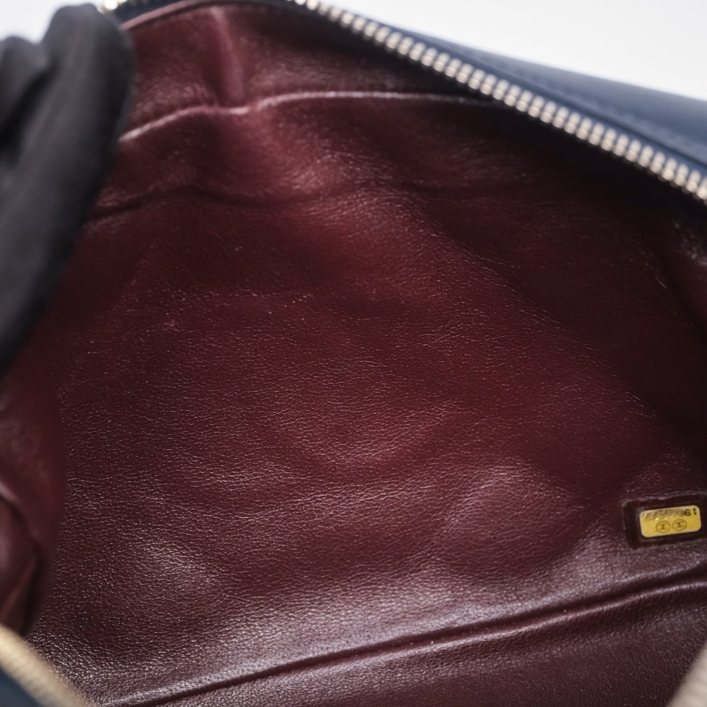 Chanel CC Camera Bag Quilted Navy Lambskin Aged Gold Hardware