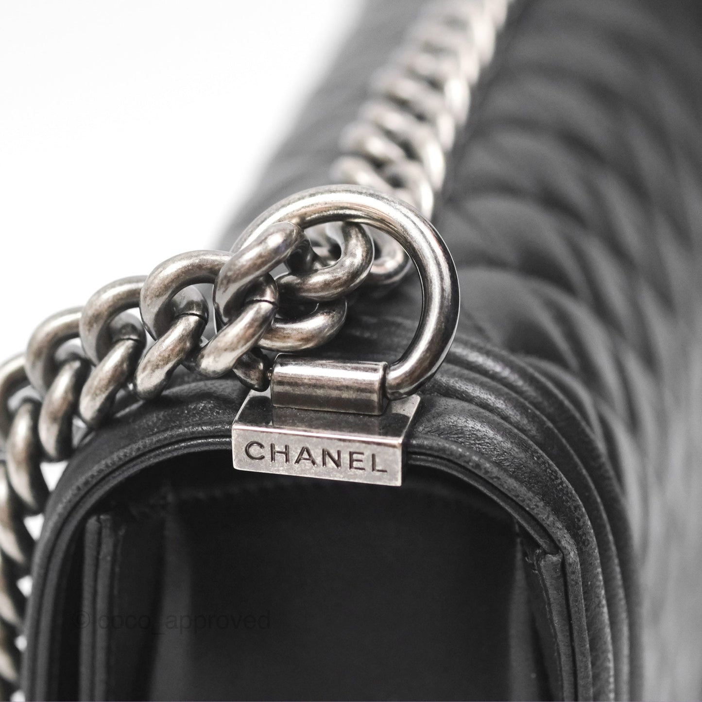 Chanel Quilted Medium Boy Black Lambskin Ruthenium Hardware